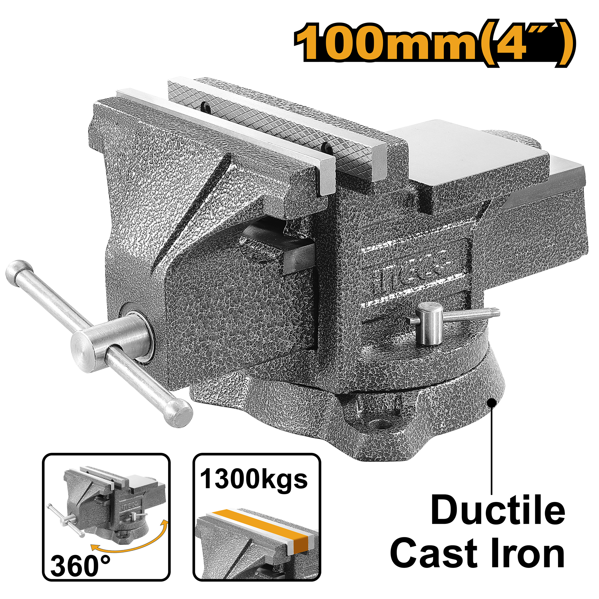 Bench vice 100mm 4 46.7kg - HBV084 - INGCO