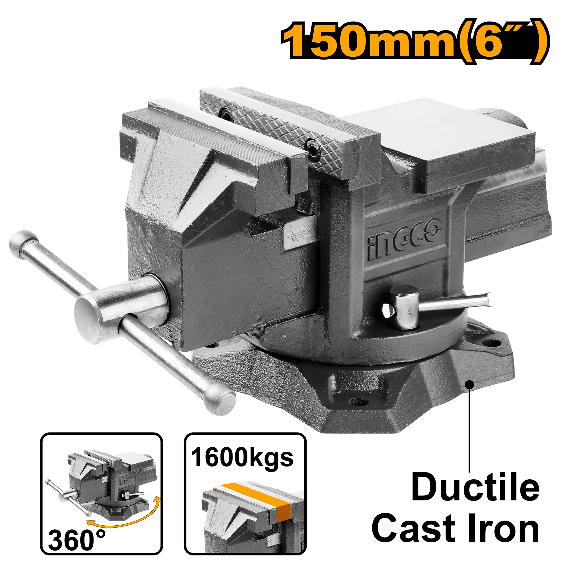 Bench vice 150mm 6 600kgs - HBV086 - INGCO