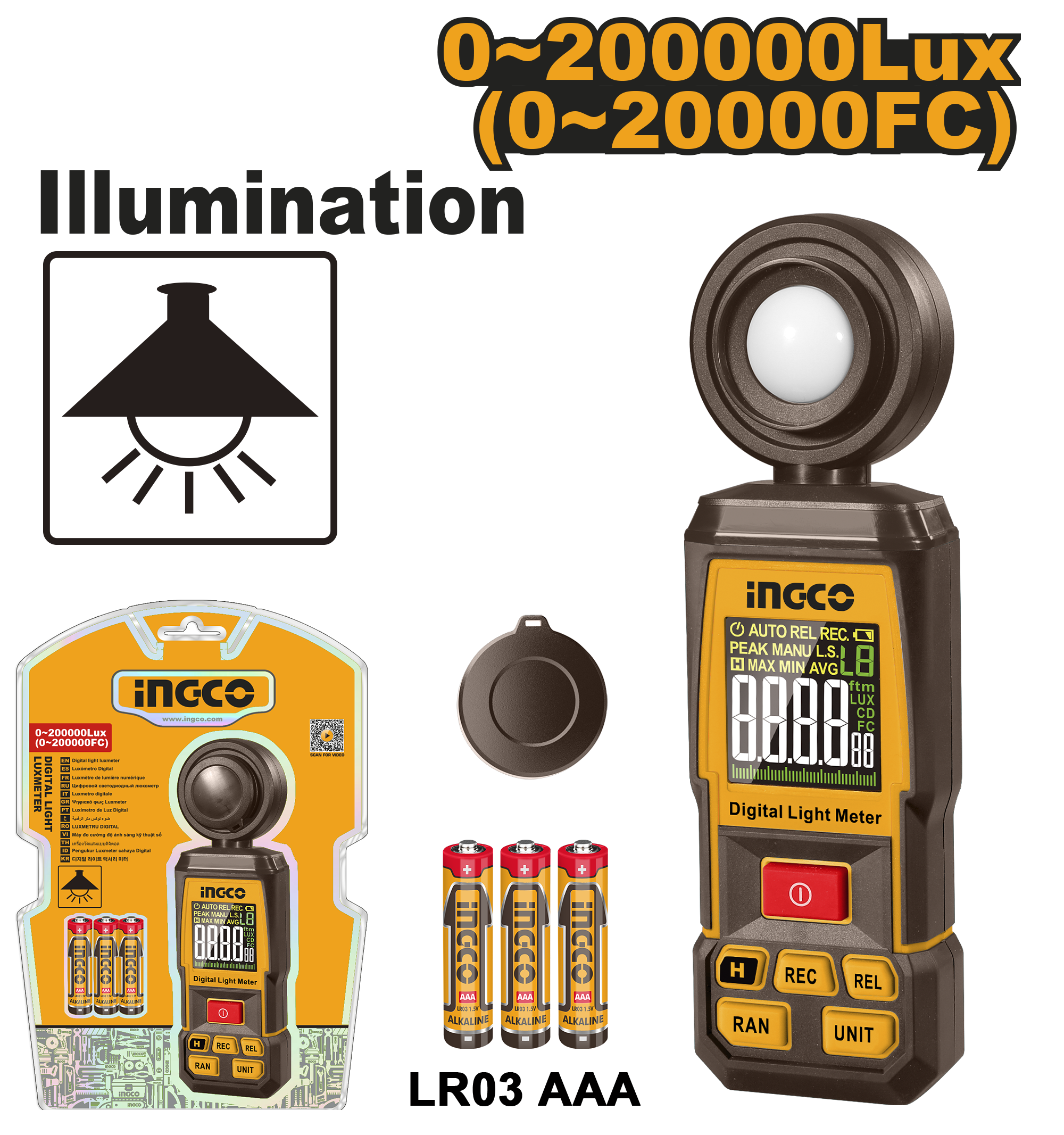 Digital light luxmeter - HETLU031 - INGCO