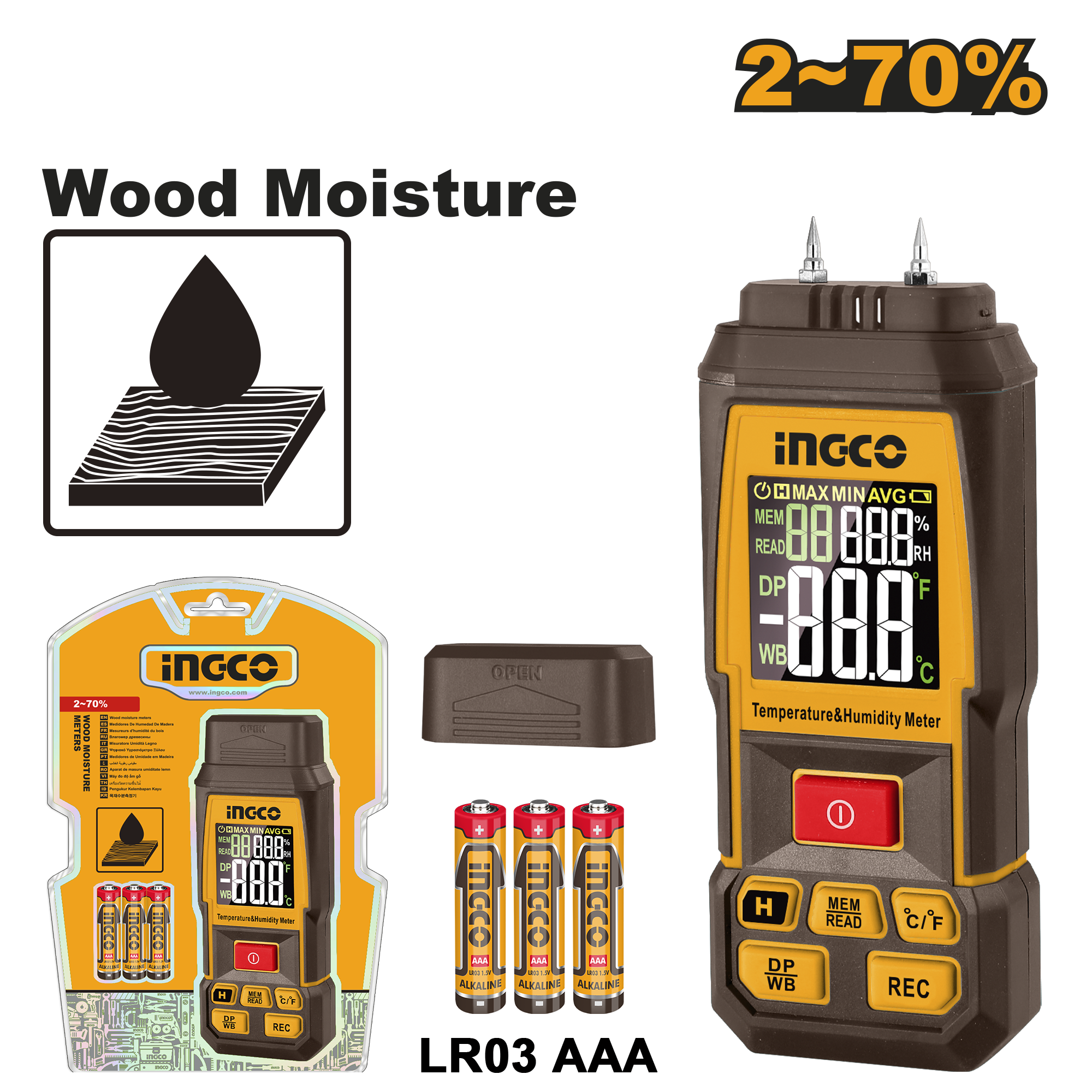 Wood moisture meter - HETWM031 - INGCO
