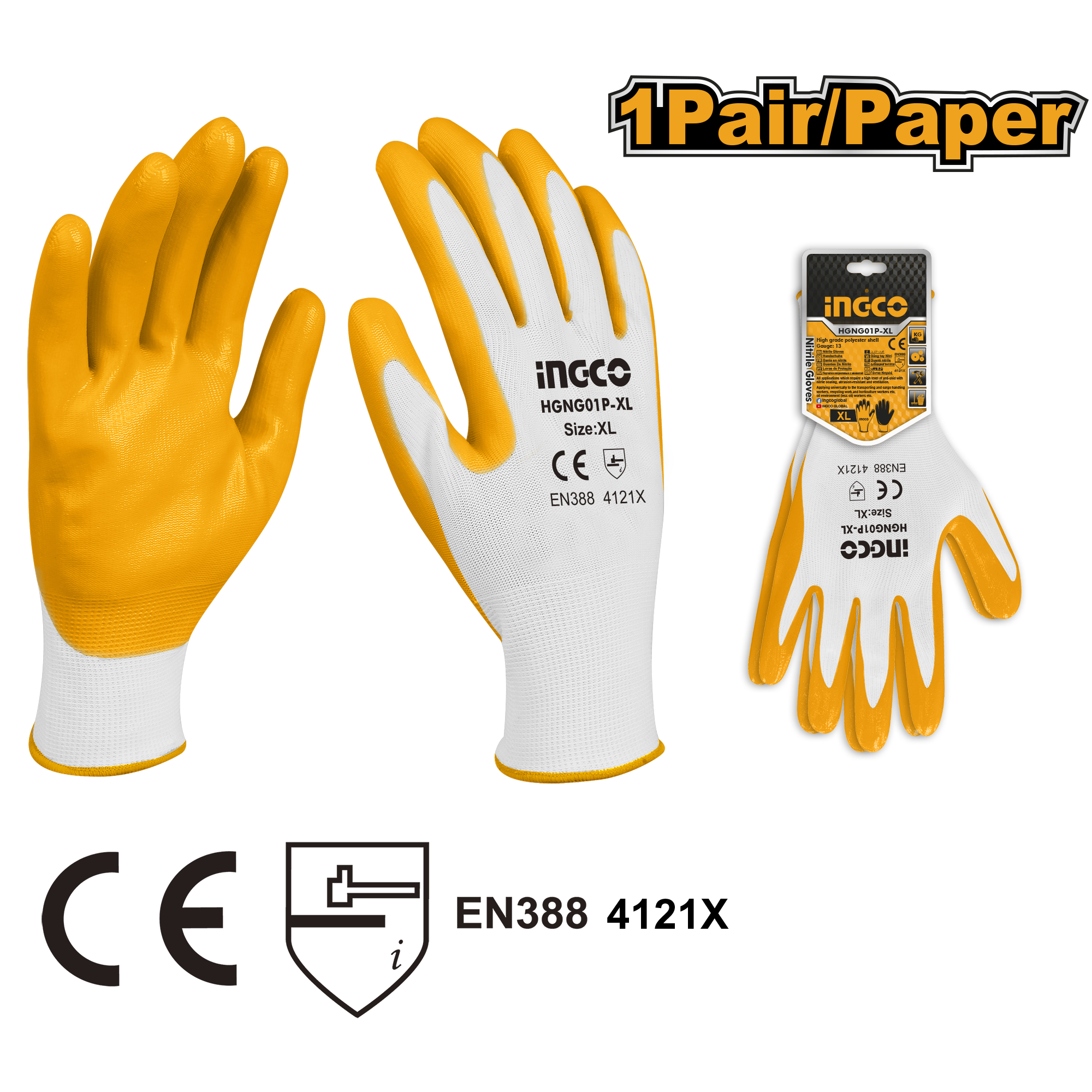 Nitrile gloves xl - HGNG01P-XL - INGCO