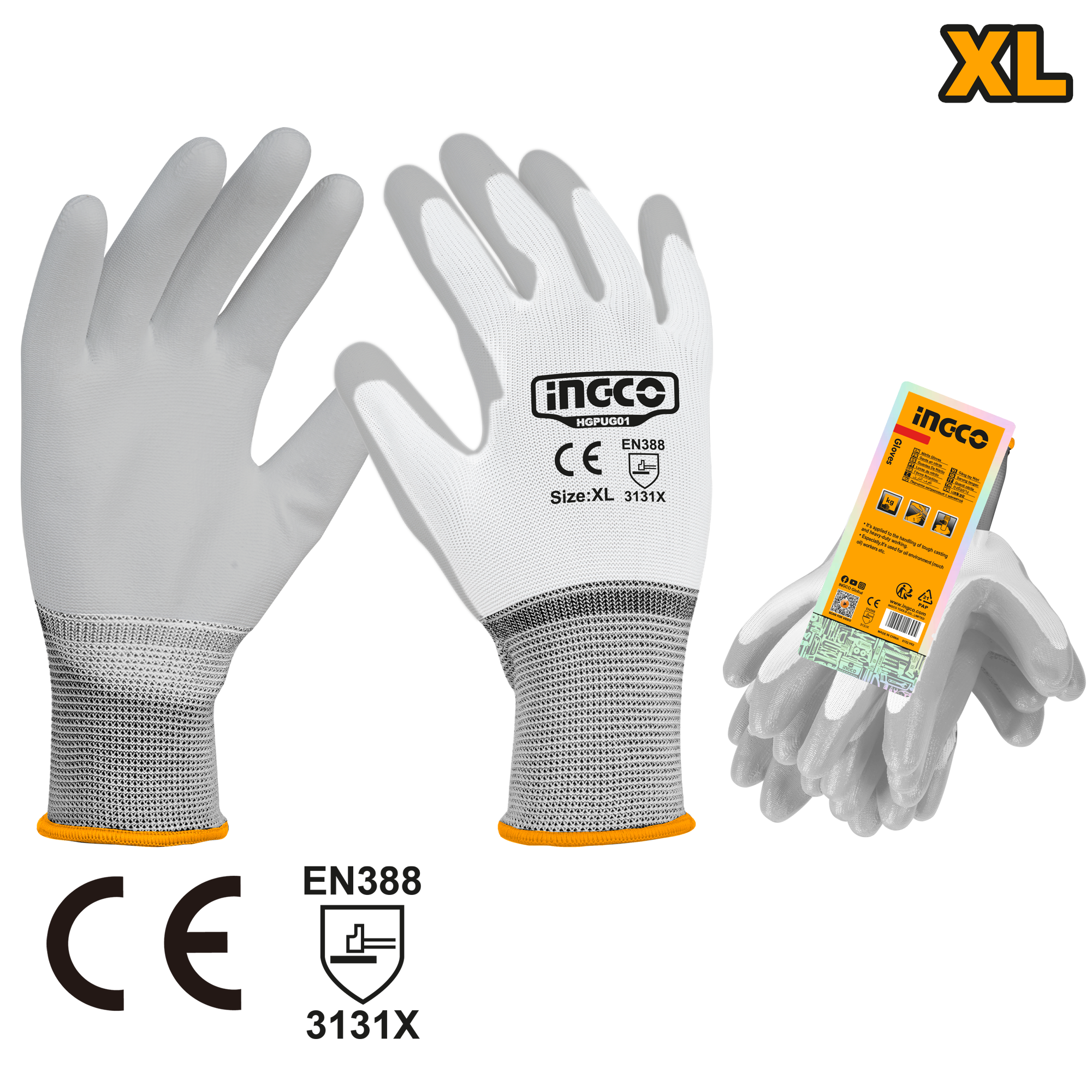 Pu coated gloves xl - HGPUG01 - INGCO