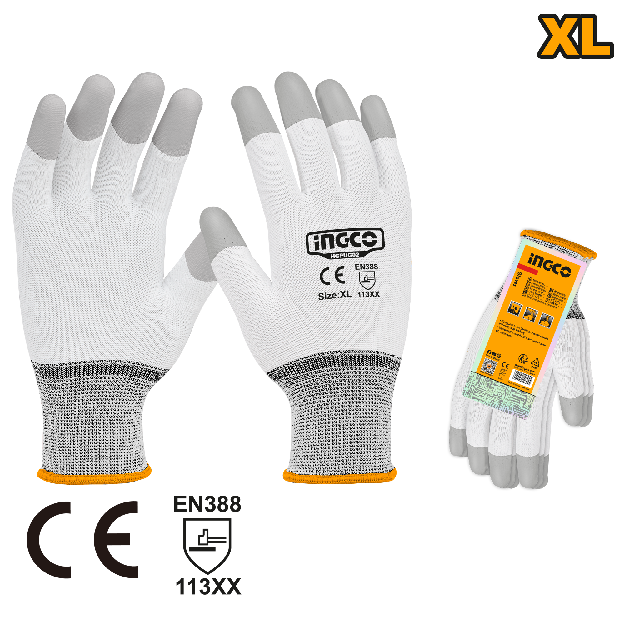Pu coated gloves xl - HGPUG02 - INGCO