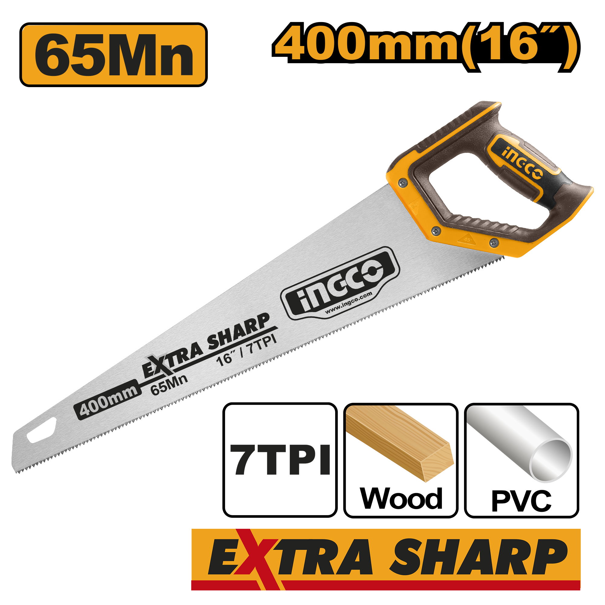 Hand saw 400mm - HHAS15400 - INGCO