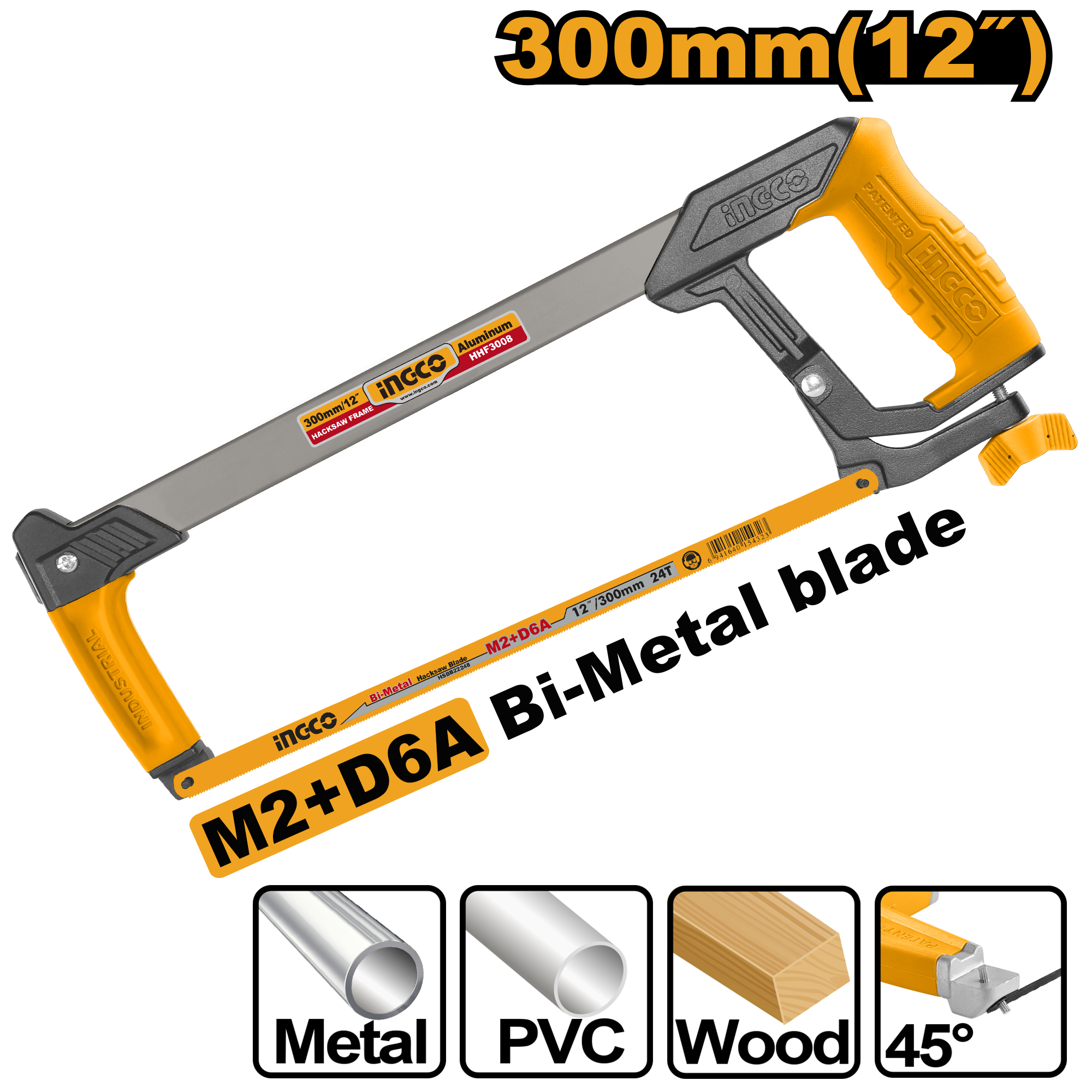 Hacksaw frame 300mm - HHF3008 - INGCO