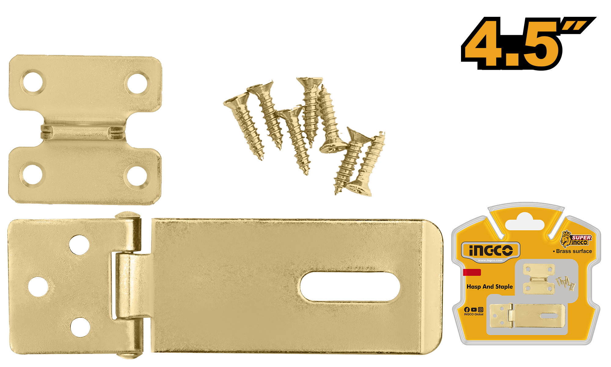 Hasp and staple 4.5 38χ1.9 - HHS1045 - INGCO