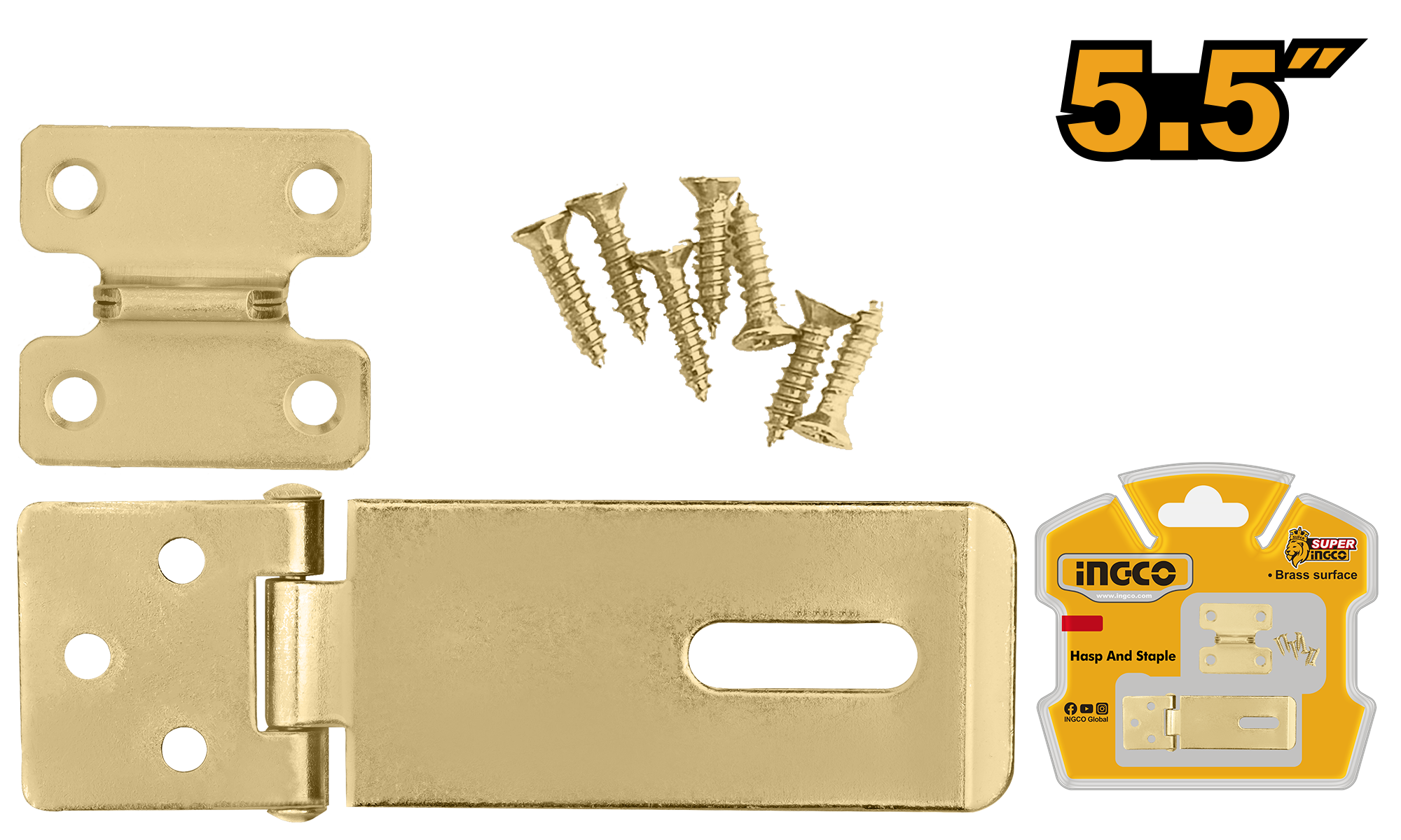 Hasp and staple 5.5 38χ1.9 - HHS1055 - INGCO