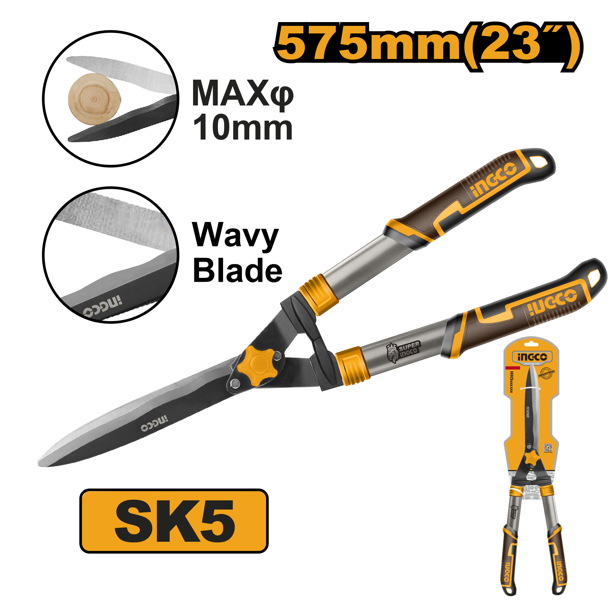 Hedge shear 557μμ 24.5 - HHS6301 - INGCO