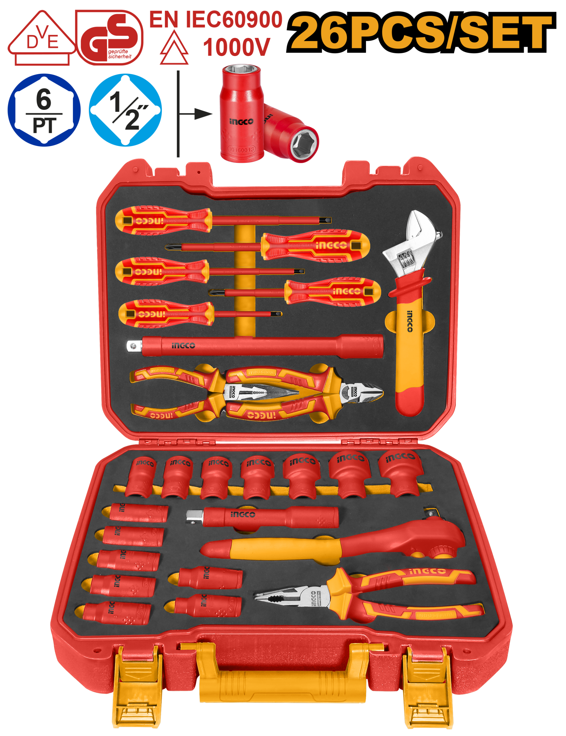 26Pcs insulated hand tools set - HKITH2601 - INGCO
