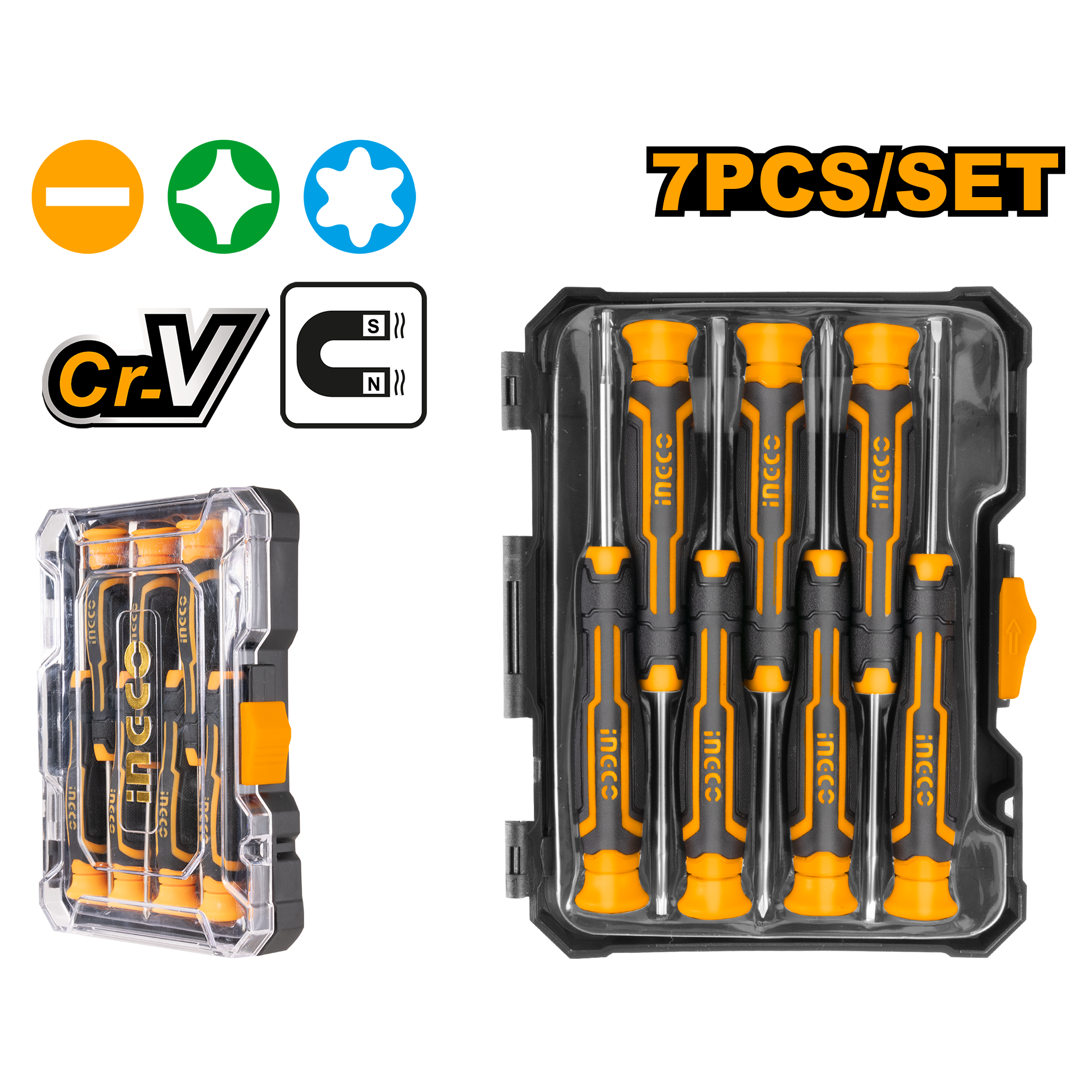 7Pcs precision screwdriver set - HKSD0718 - INGCO