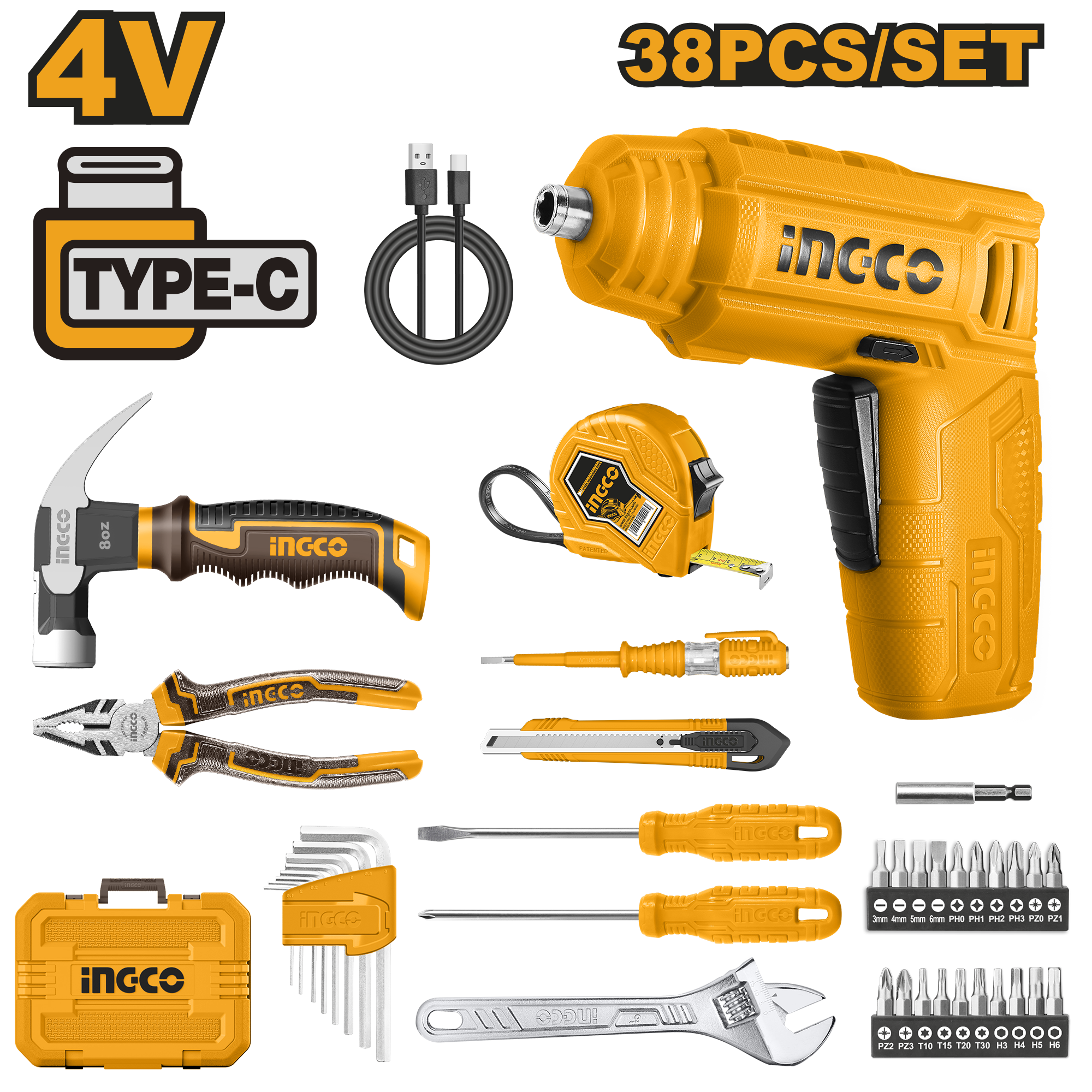 38Pcs household tools set - HKTHP10381 - INGCO