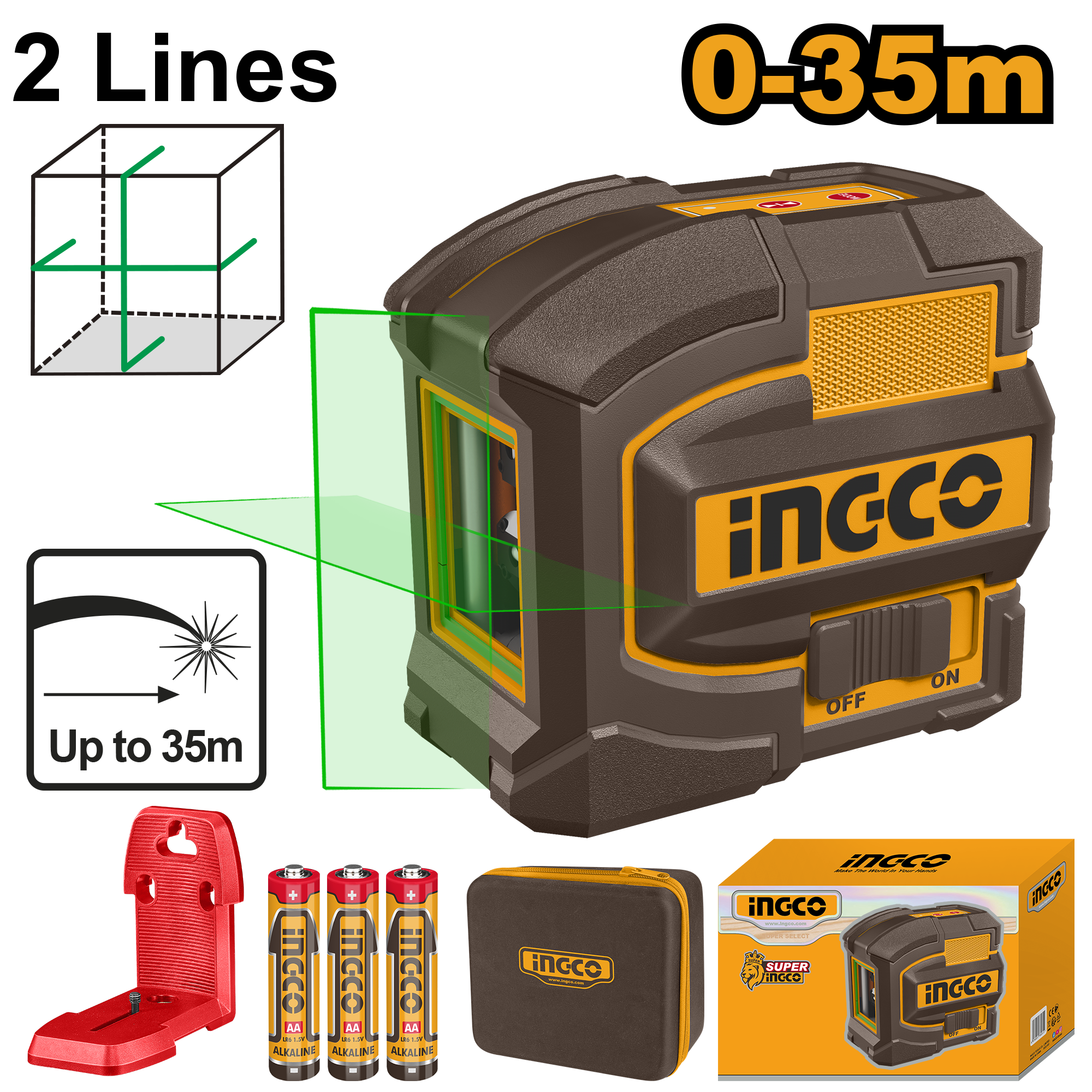 Self leveling line laser 0 35m - HLL156601 - INGCO
