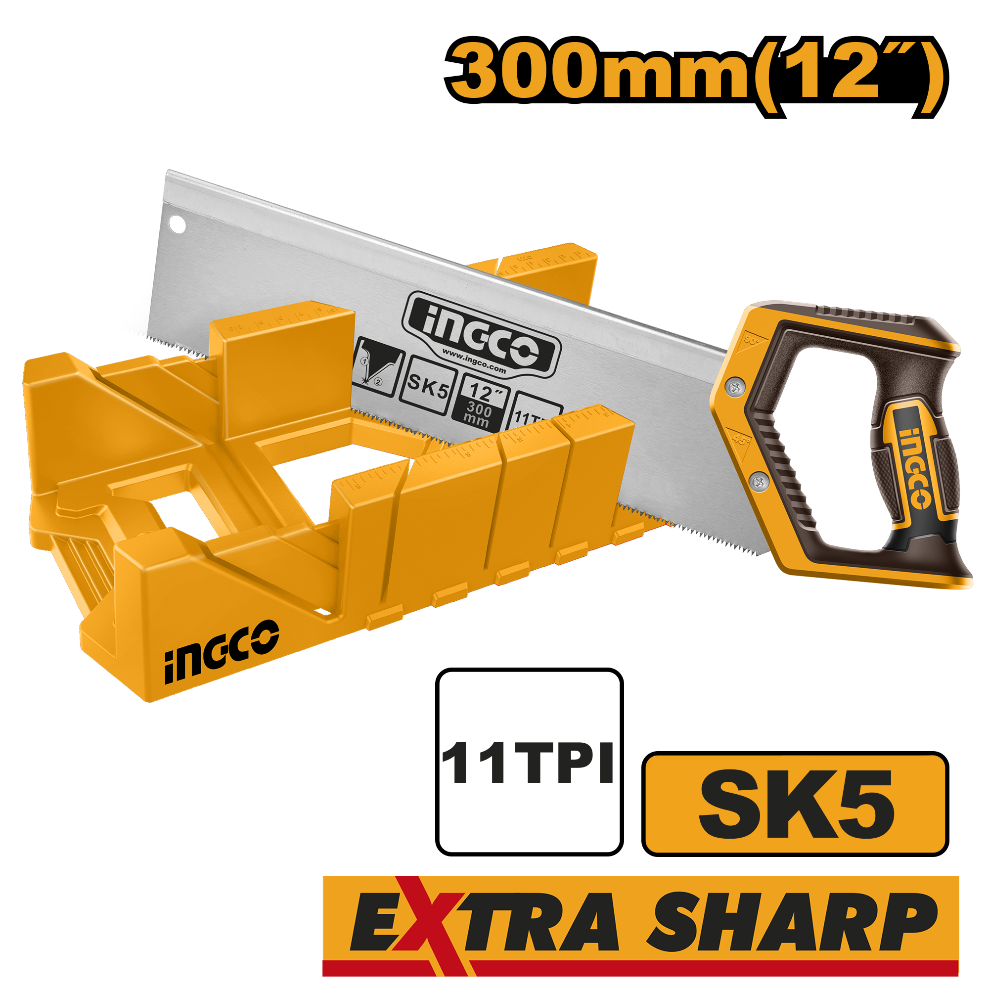 Mitre box and back saw set 300mm - HMBSK30082 - INGCO