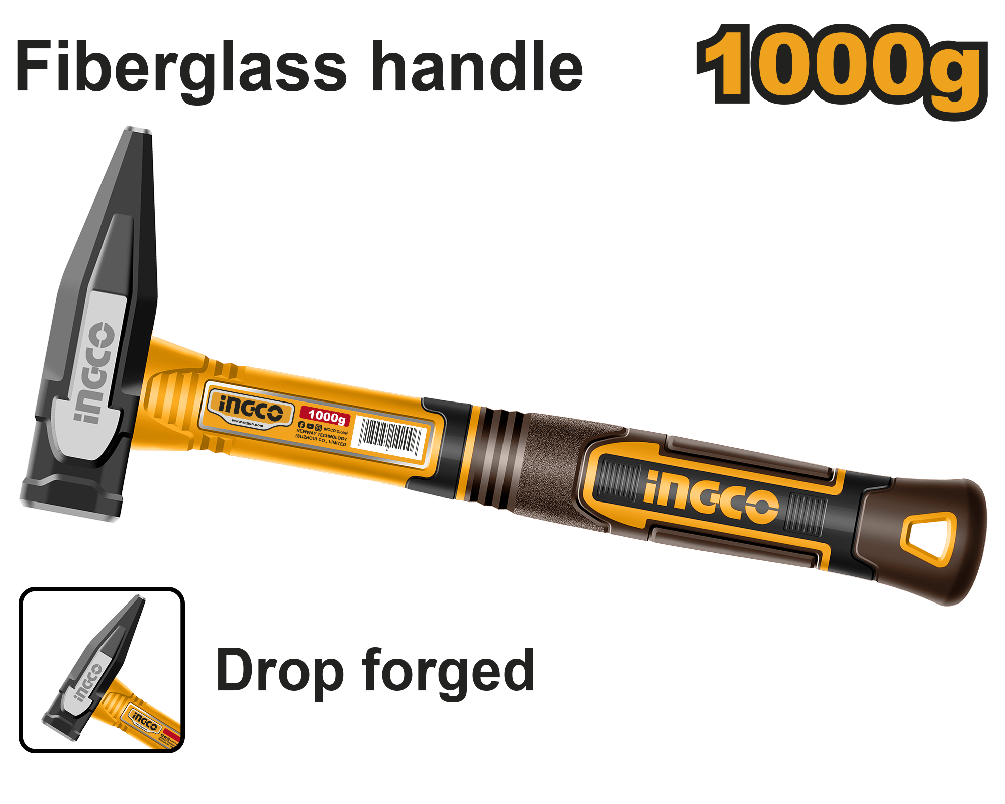Machinist hammer 1000g - HMH821000 - INGCO
