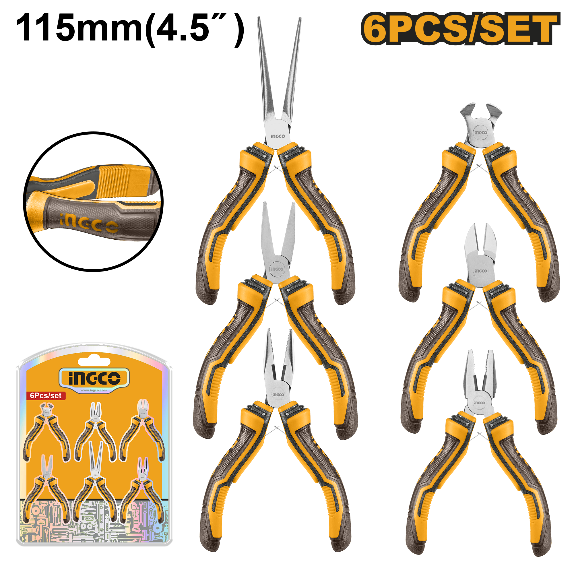 6Pcs μινι pliers set - HMPS06115 - INGCO
