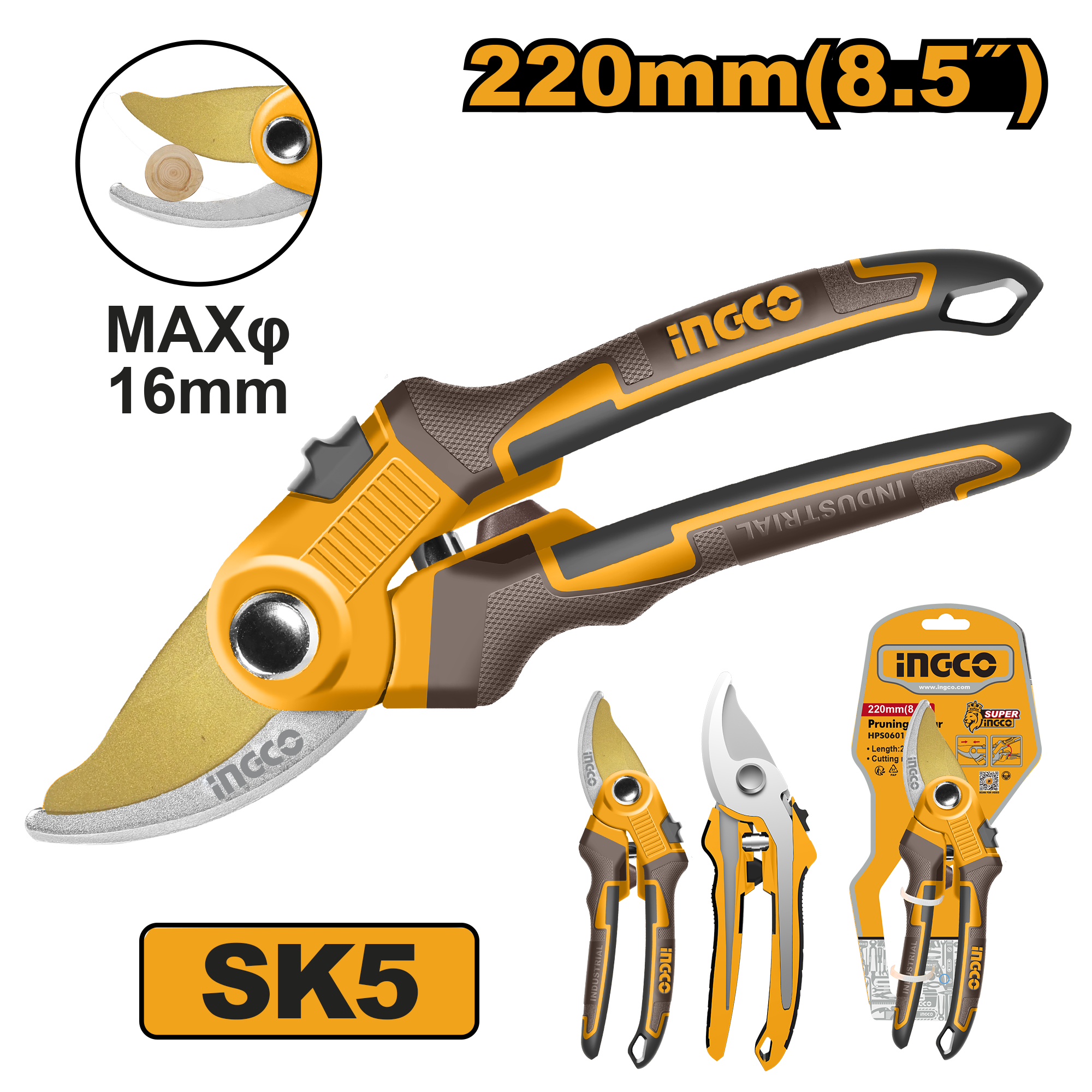 Pruning shear 220mm - HPS0601 - INGCO