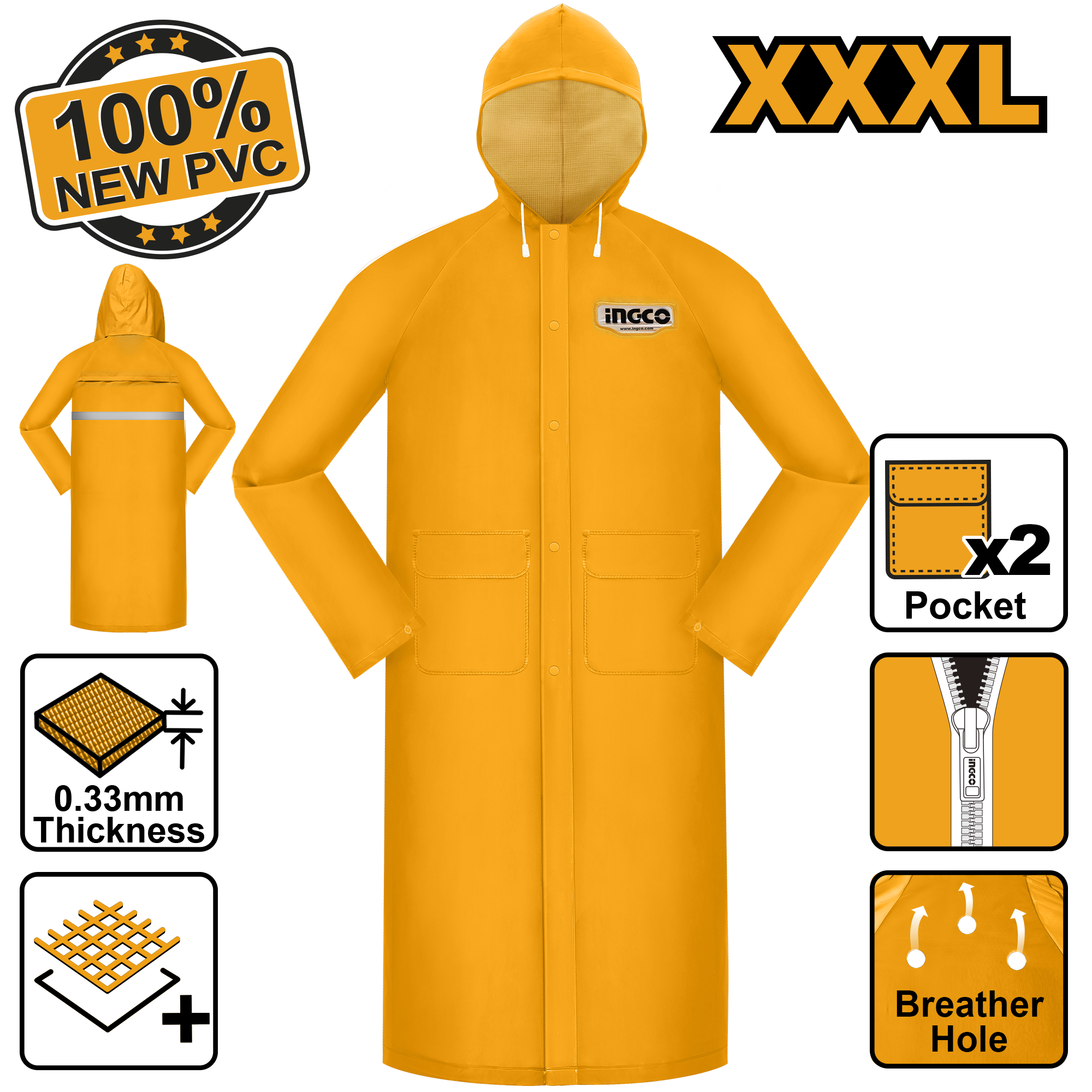 Rain coat xxxl - HRCTL031.XXXL - INGCO