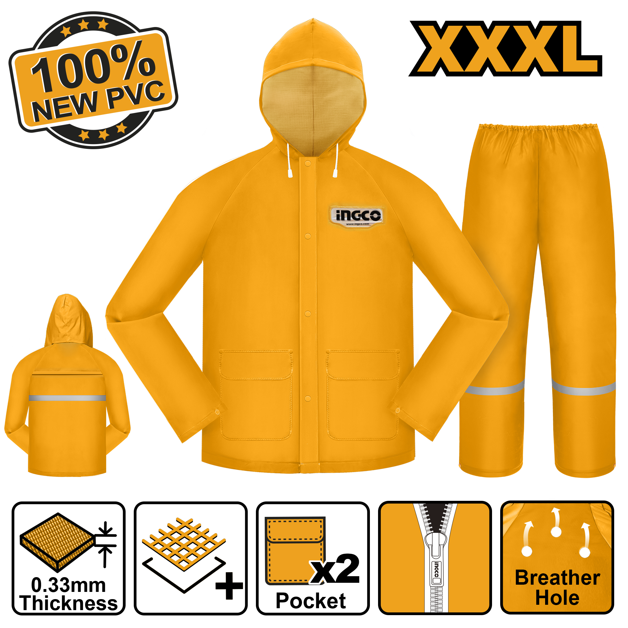 Rain suit xxxl - HRCTSKT031.XXXL - INGCO
