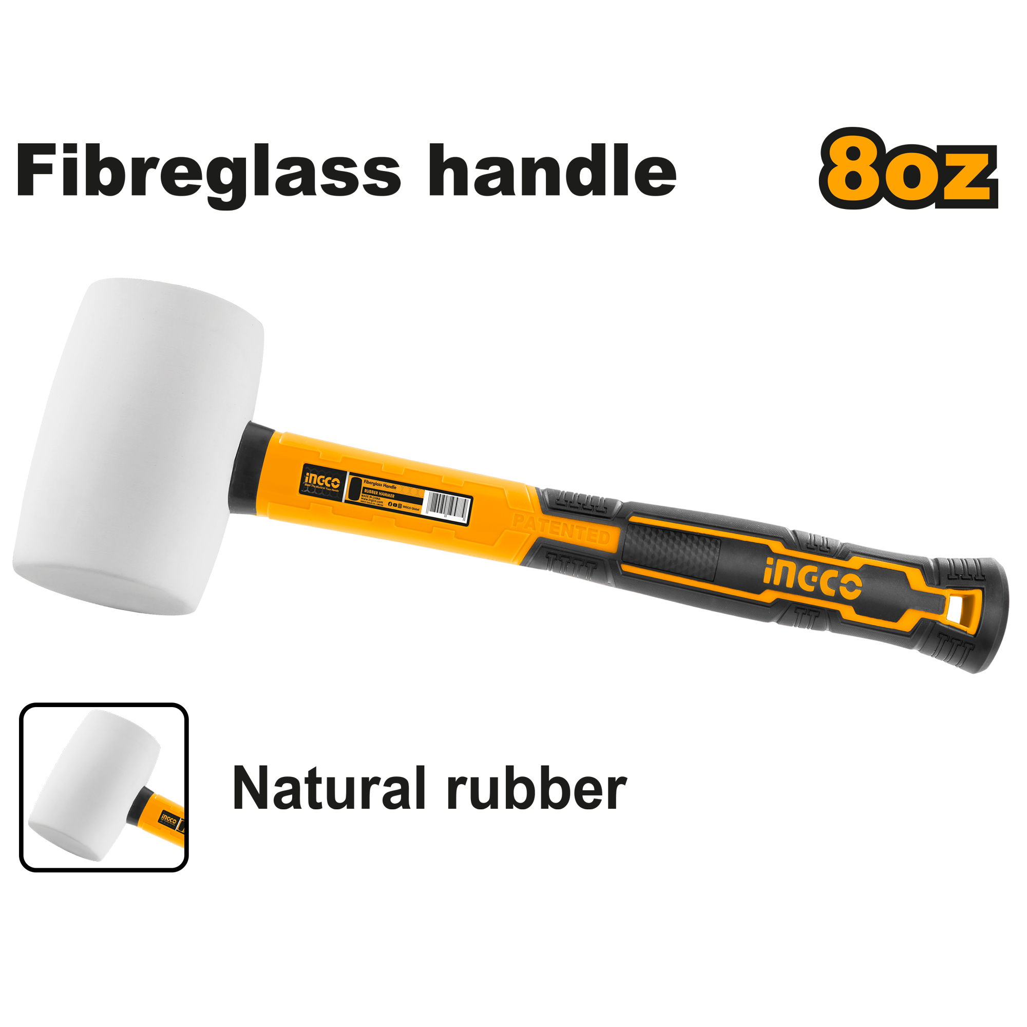 Rubber hammer white 220gr - HRUH8308 - INGCO