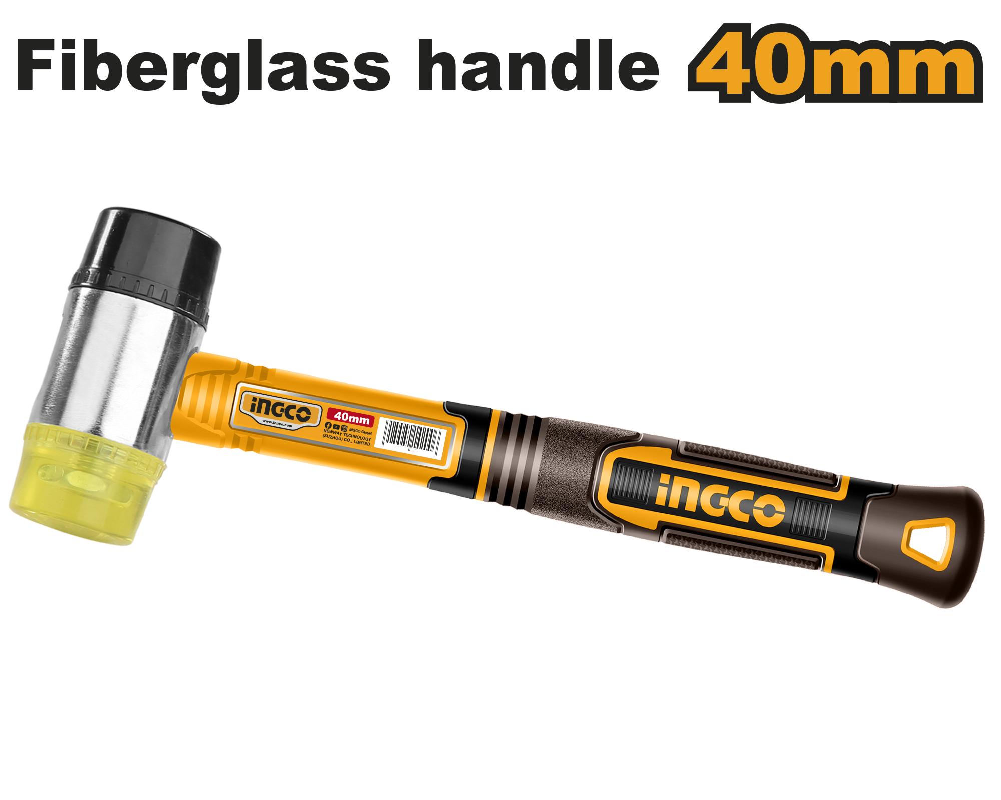 Rubber and plastic hammer 40mm - HRUH8940 - INGCO