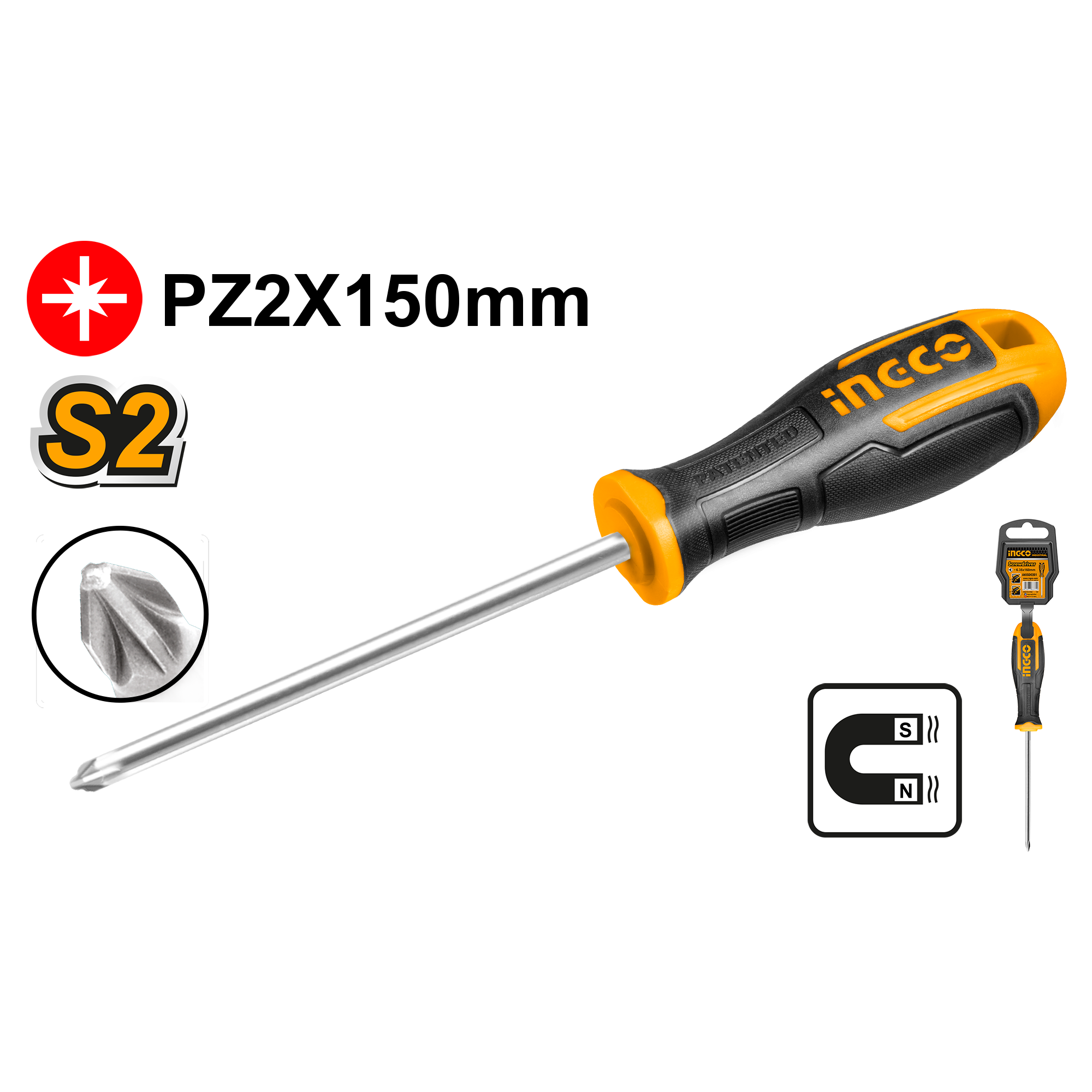 Screwdriver pz2x150mm - HS68PZ2150 - INGCO