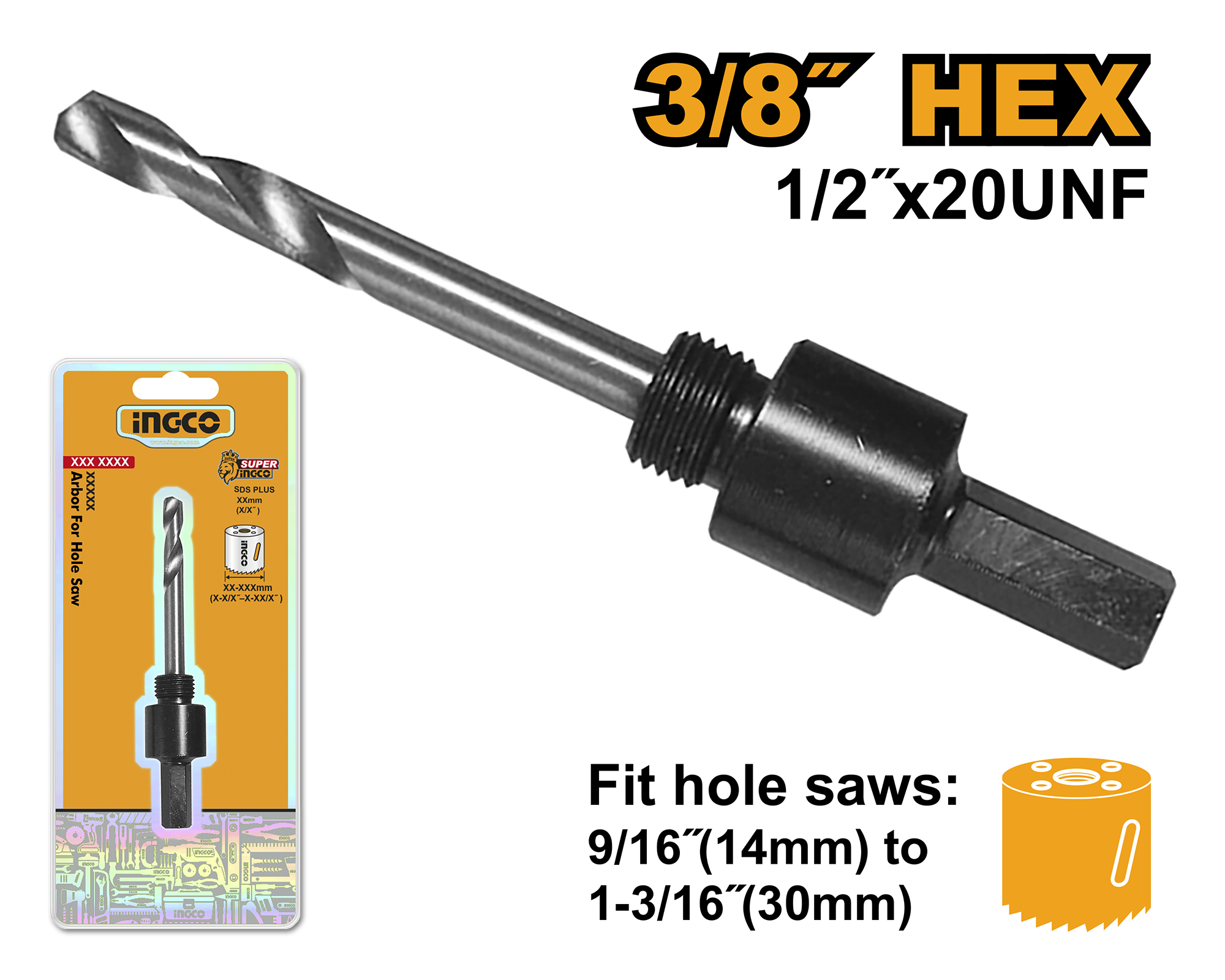 Arbor for hole saw 9.5μμ - HSA01 - INGCO