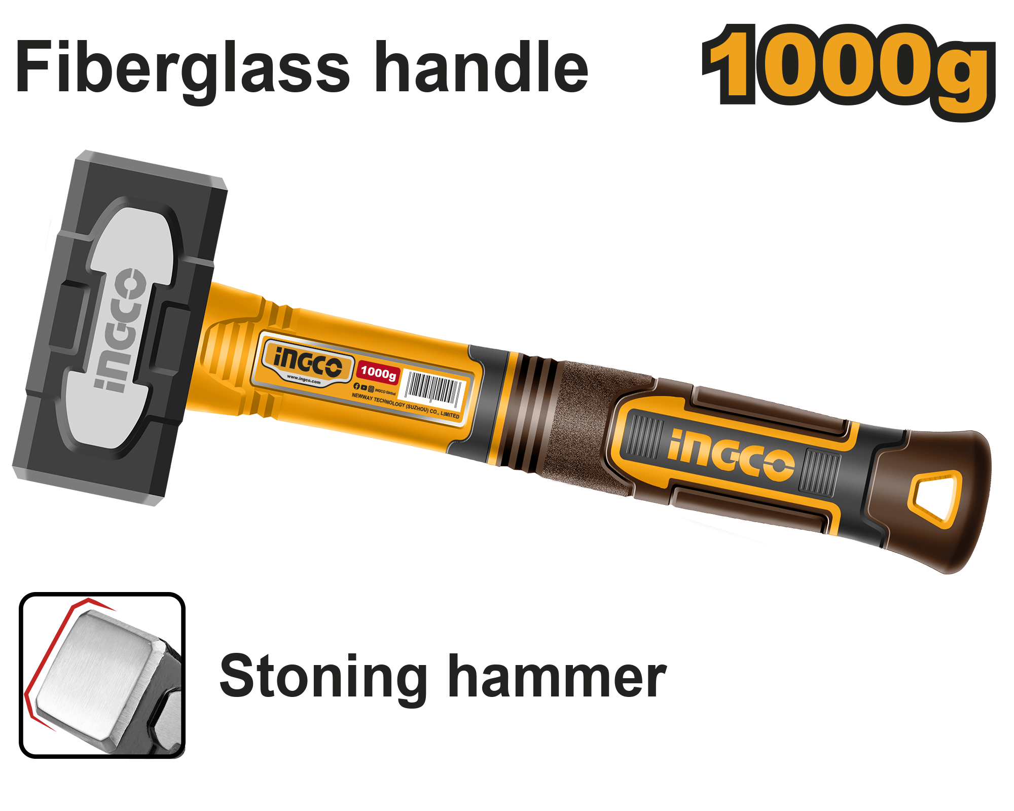 Stoning hammer 1000g - HSTH81000 - INGCO