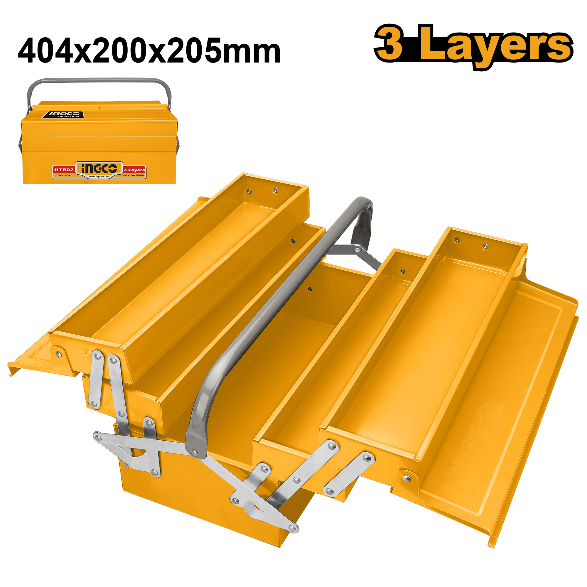 Tool box 400χ200χ195μμ - HTB03 - INGCO