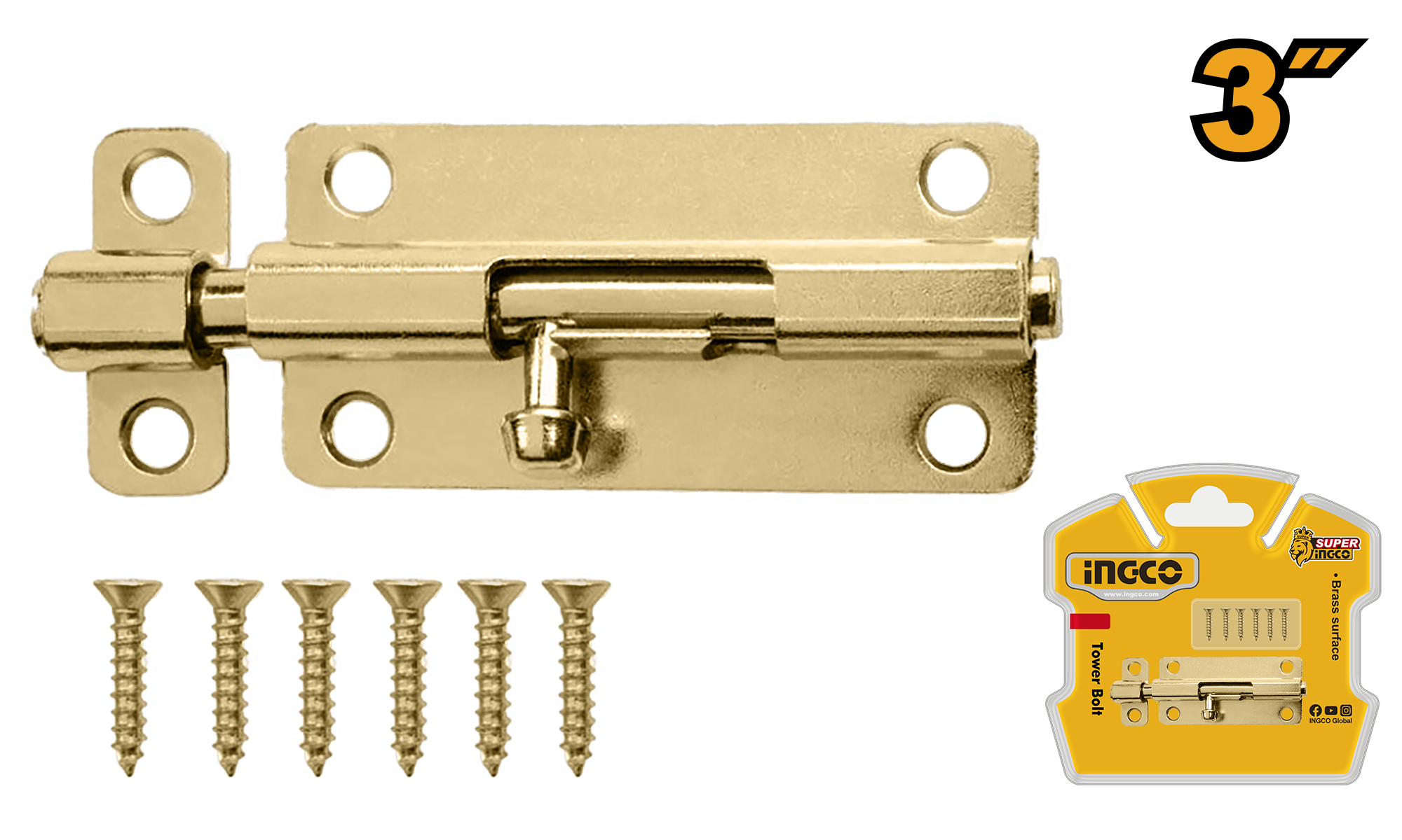 Tower bolt 3 - HTB103 - INGCO