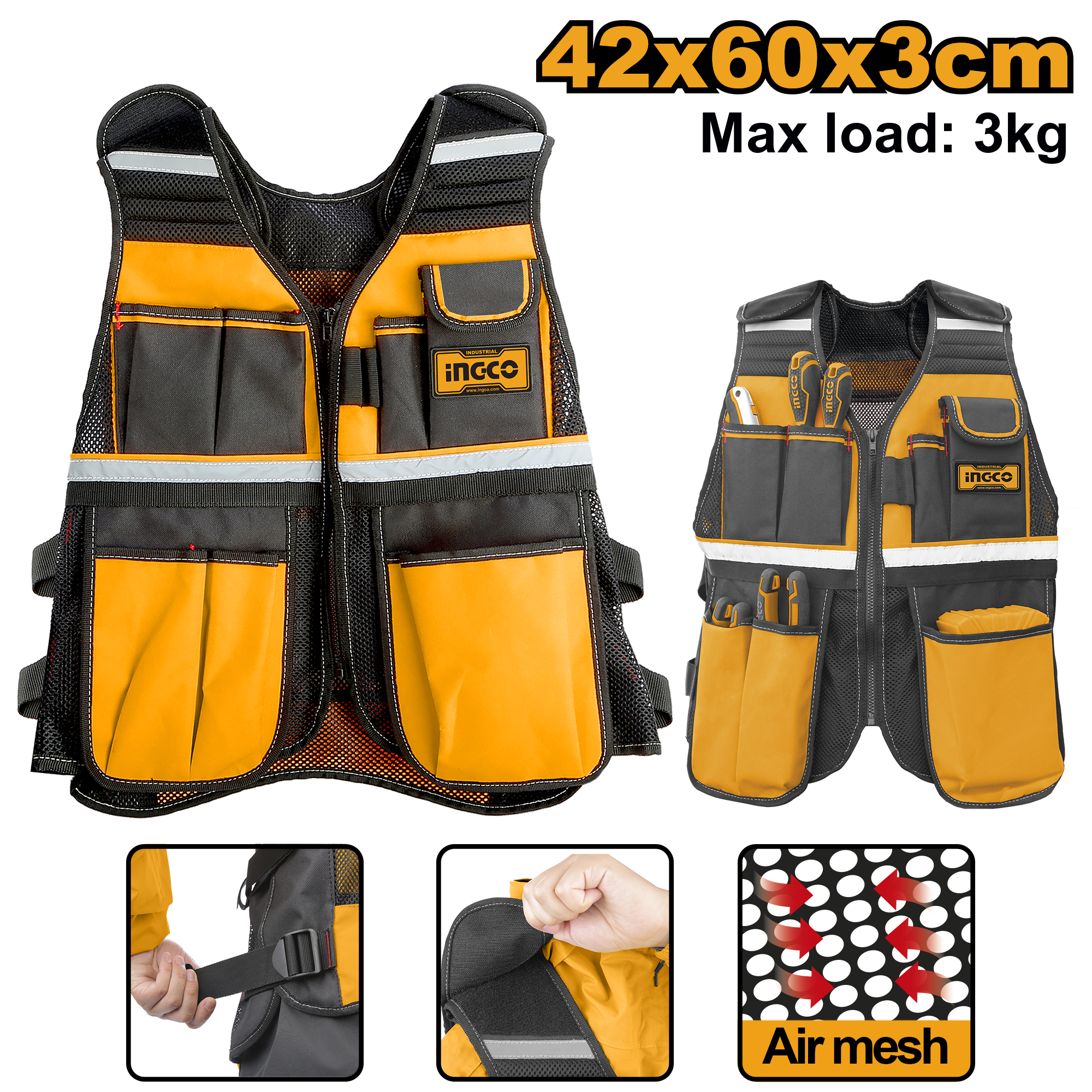 Tool vest 42χ60χ3cm - HTVT0901 - INGCO