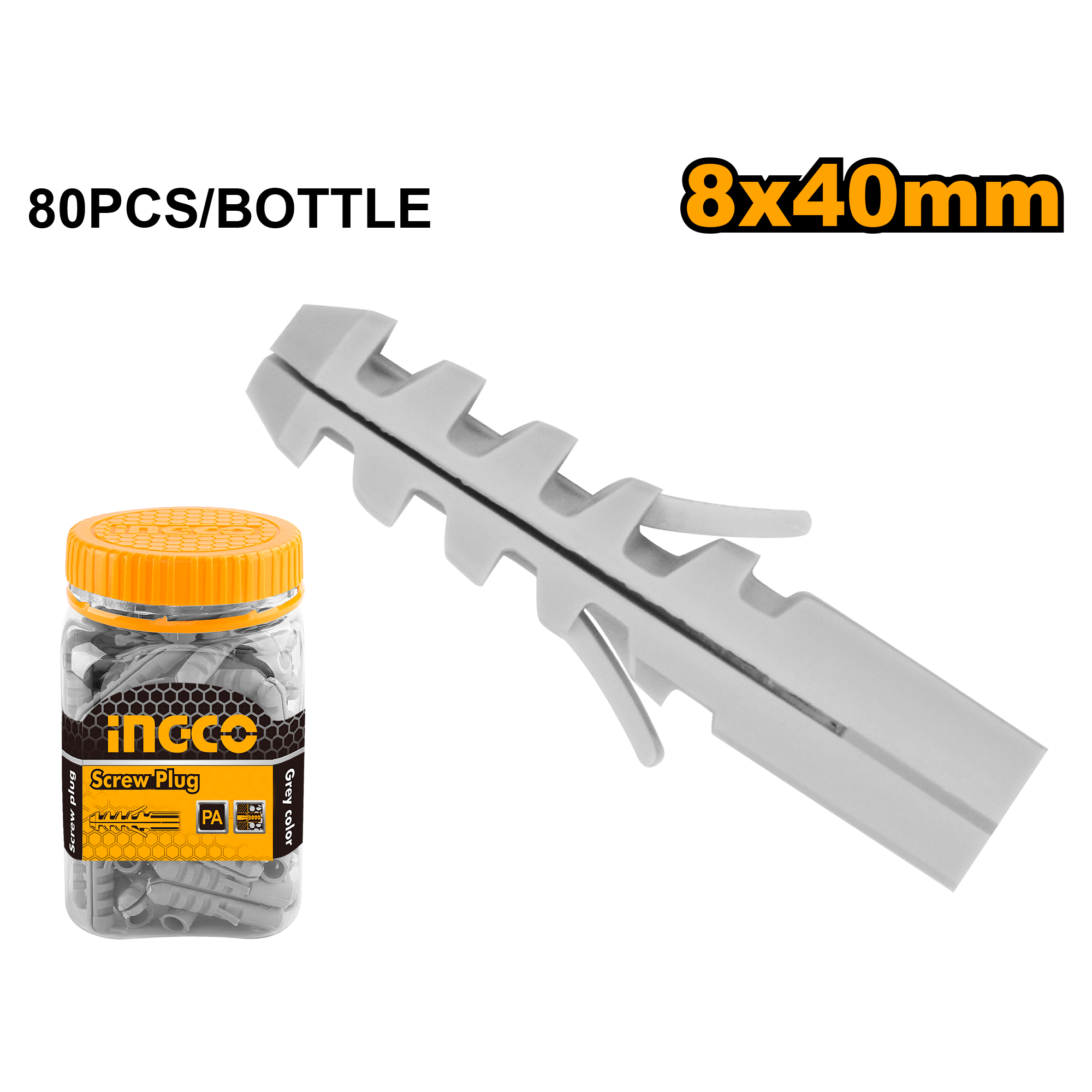 80Pcs screw plug 8x40mm - HWSP0804011 - INGCO