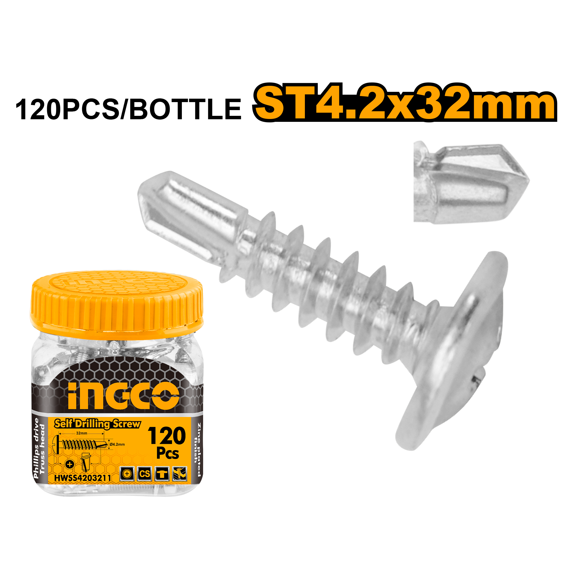 Drilling screw st4.2x32mm 120pcs - HWSS4203211 - INGCO