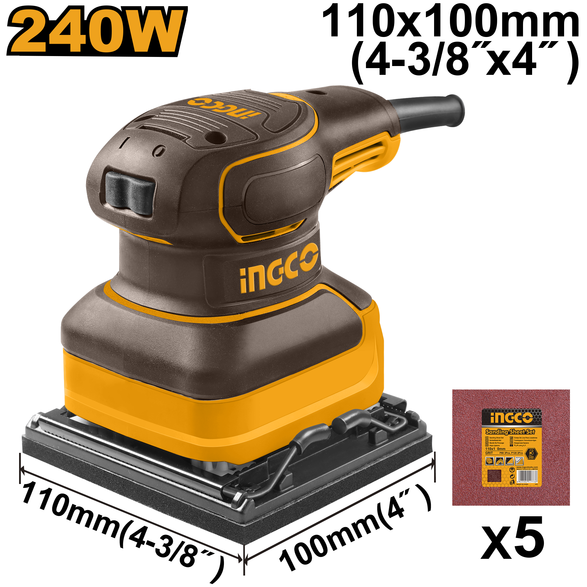 Palm sander 240w - PS2416 - INGCO