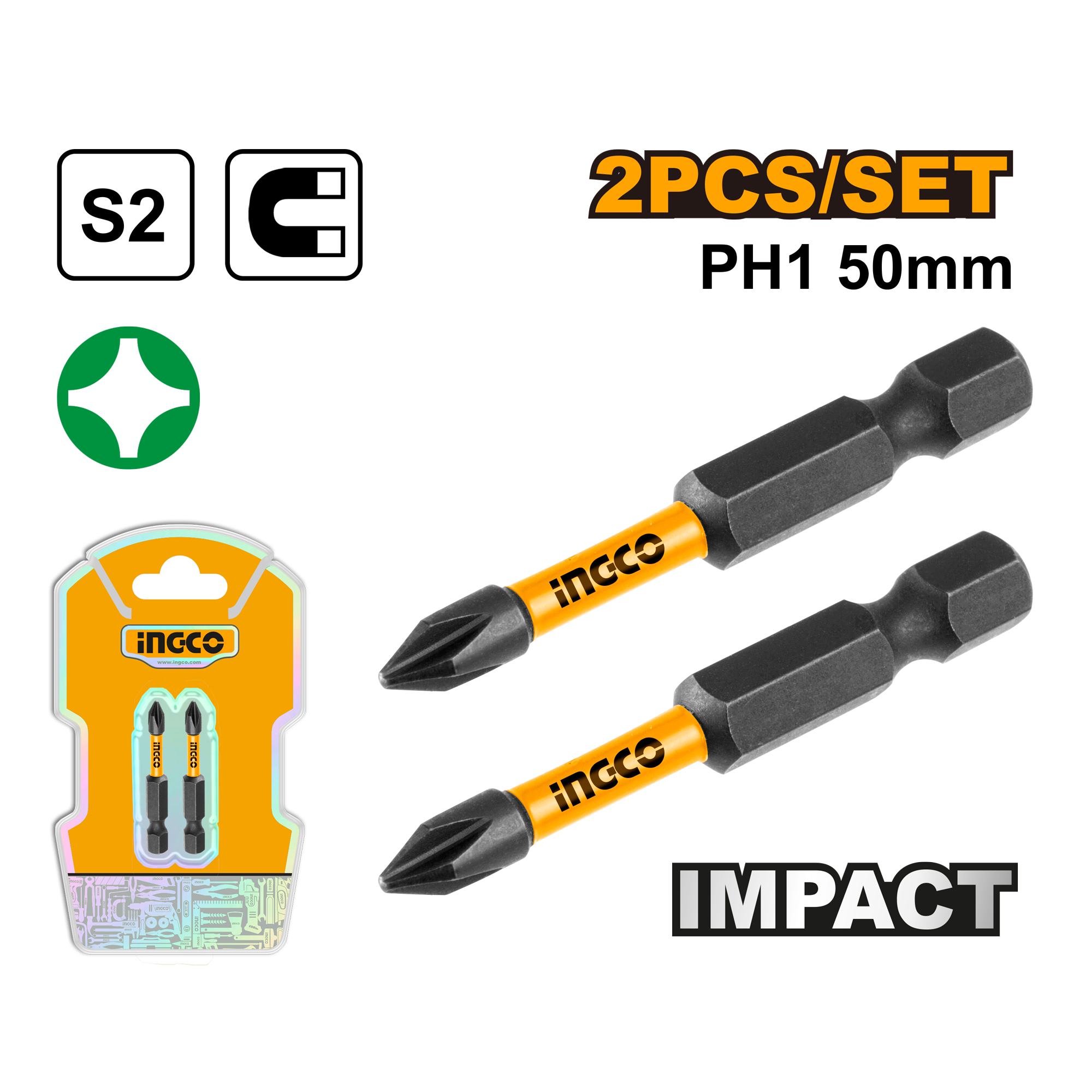 Impact screwdriver bits 1,50mm - SDBIM71PH150 - INGCO