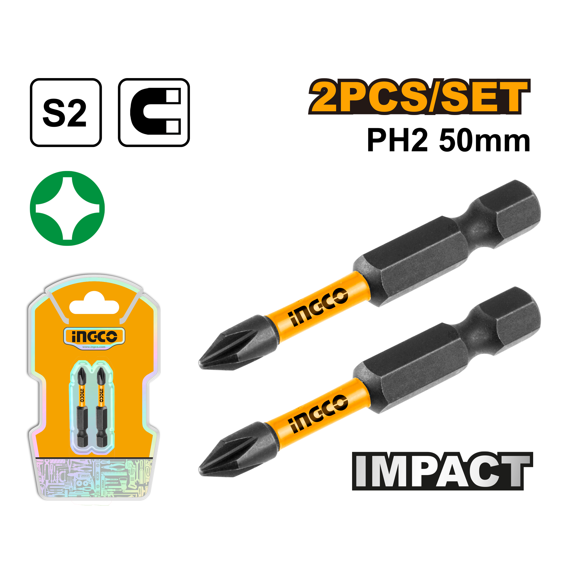 Impact screwdriver bits 2,50mm - SDBIM71PH250 - INGCO