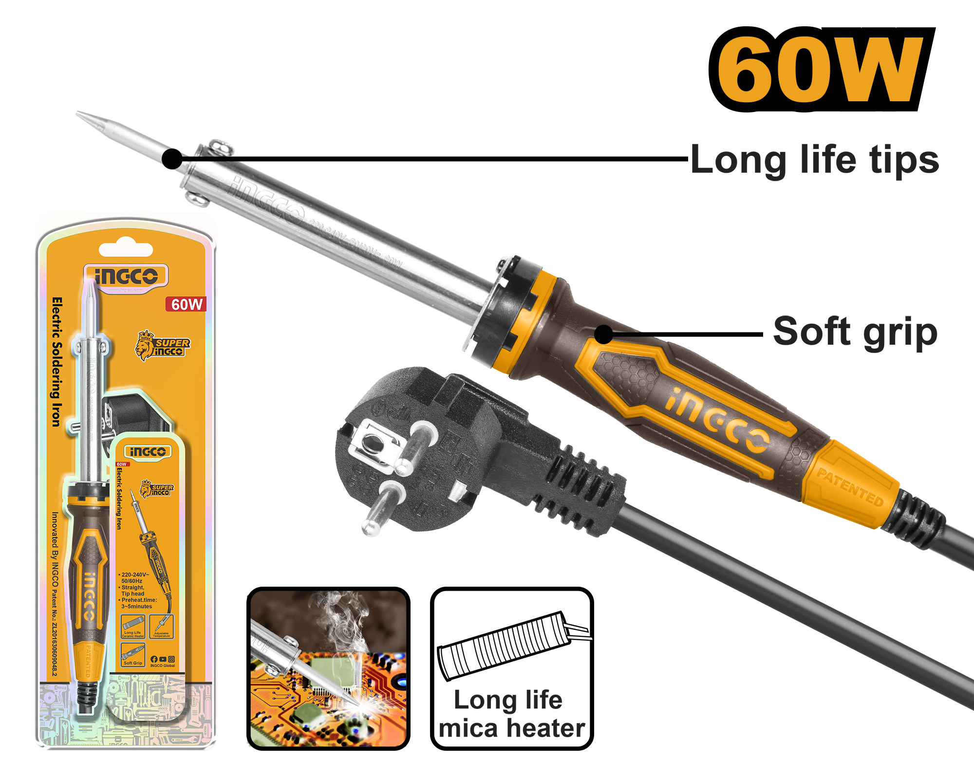 Electric soldering iron 60w - SI0268 - INGCO