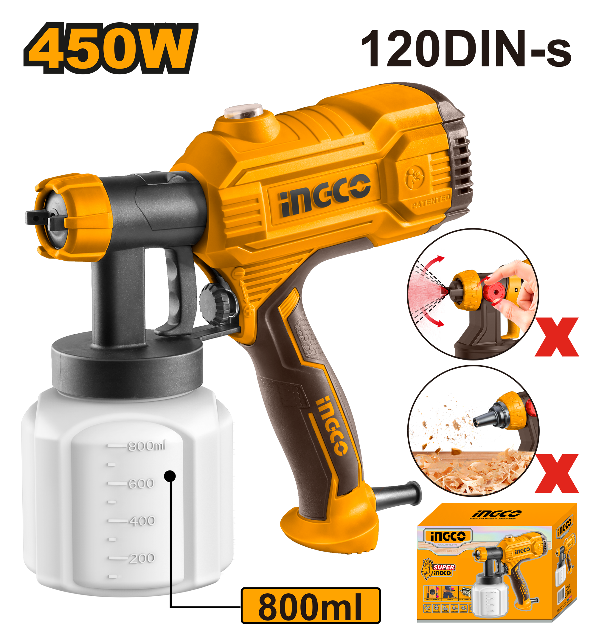 Spray gun 450w - SPG3508 - INGCO