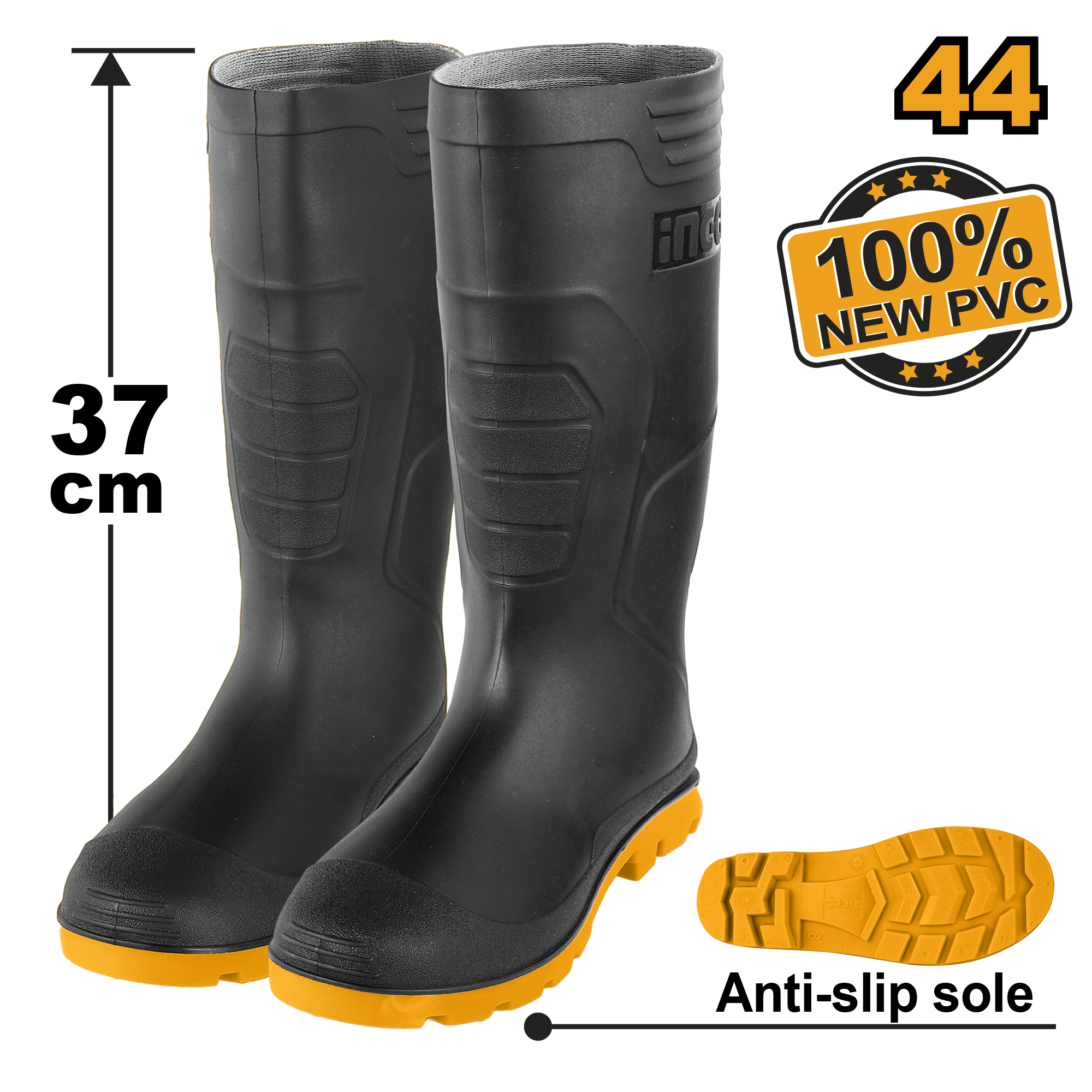 Rain boots black ν044 - SSH092LYB.44 - INGCO