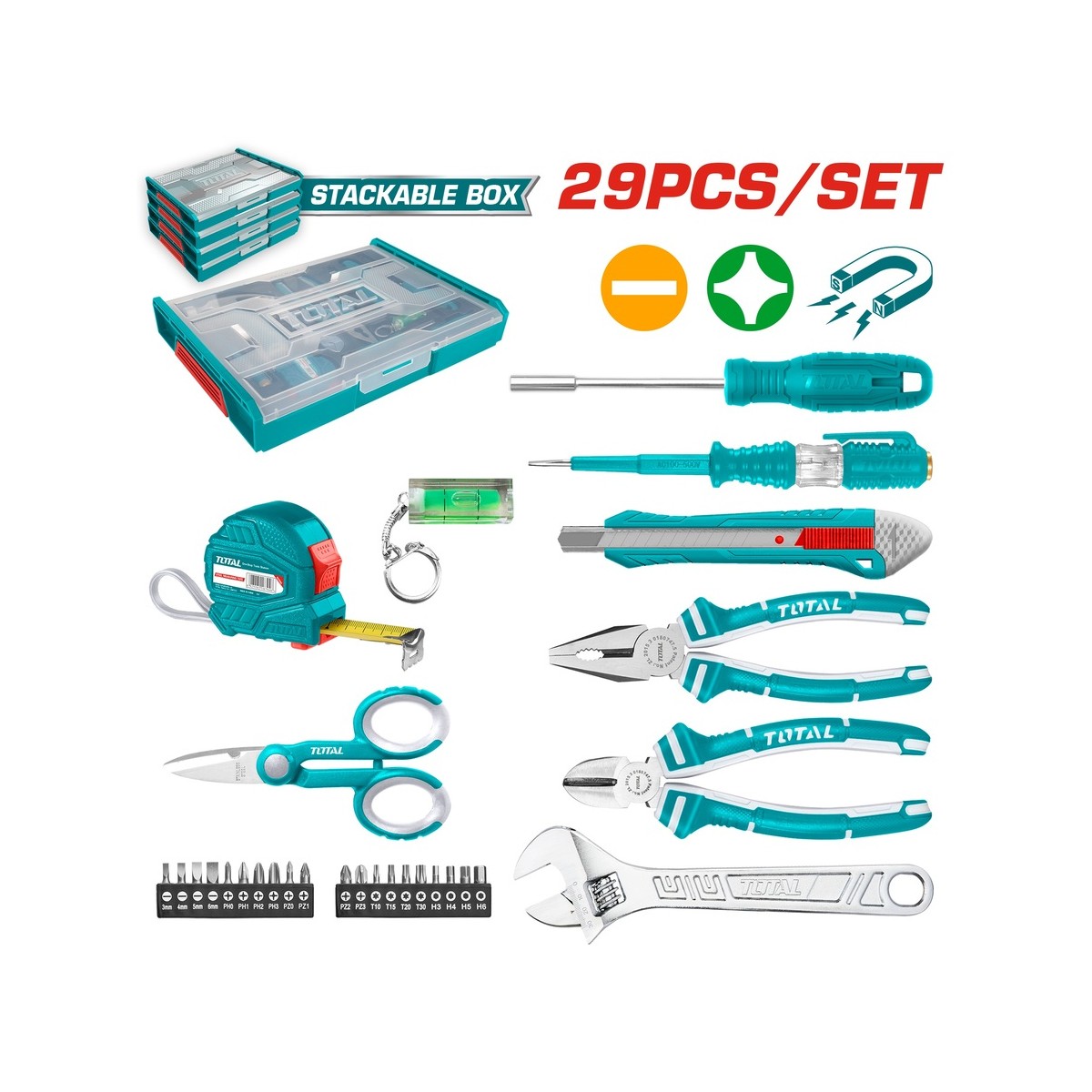 Σετ κασετίνα 29 εργαλείων - THKTV02H291 - TOTAL