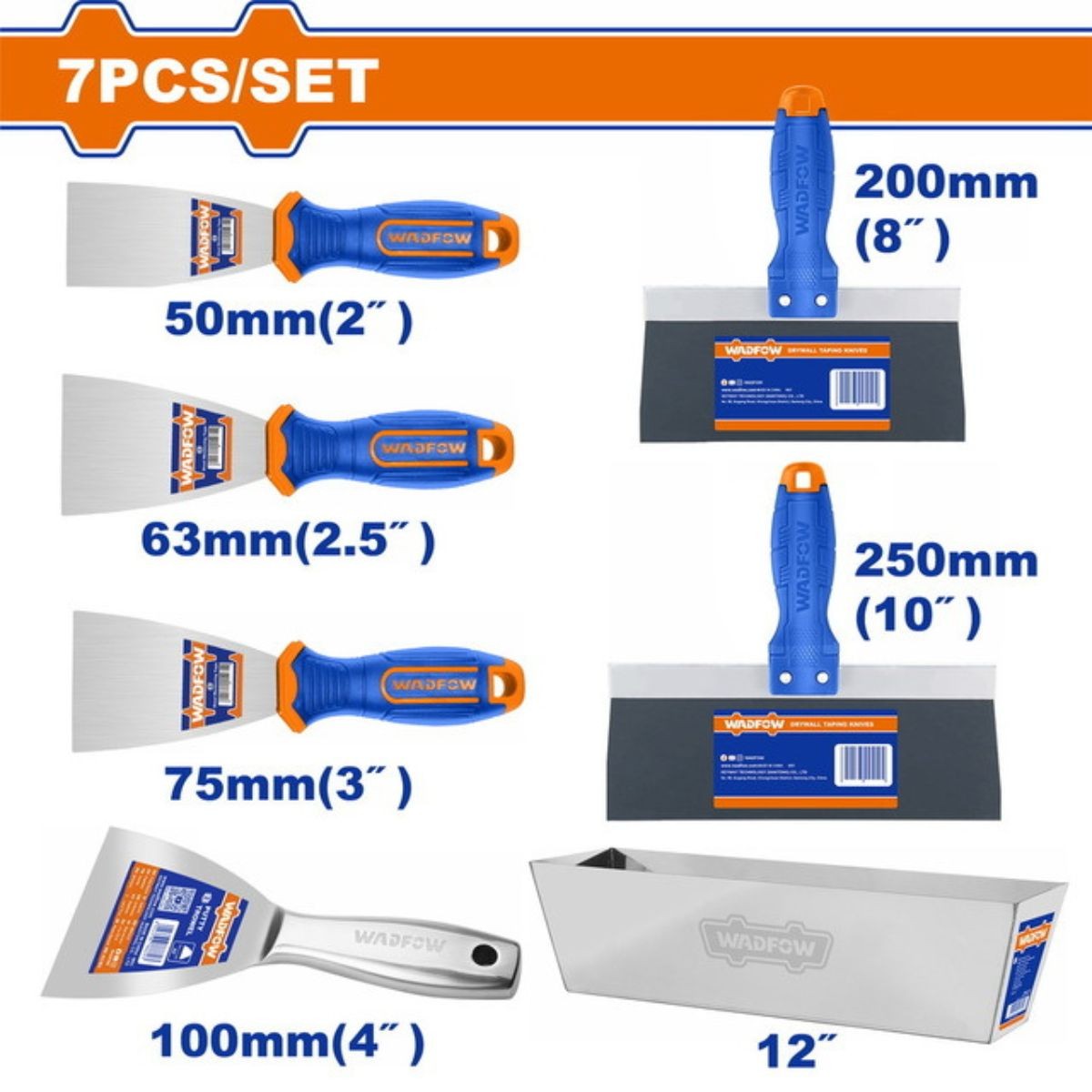 Σετ Σπάτουλες και Σπατουλαδόροι 7 τεμαχια - WPT8A07 - WADFOW