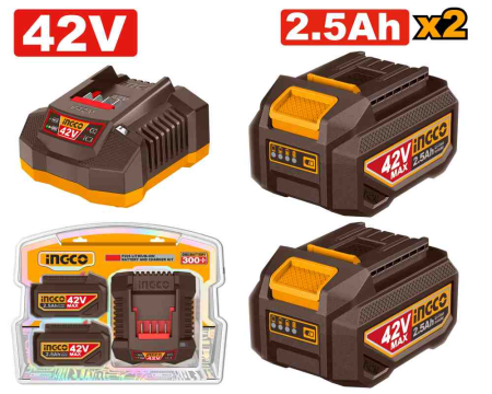 Lithium-Ion battery and charger kit 42V - 2.5Ah - FBCPM25221E - INGCO