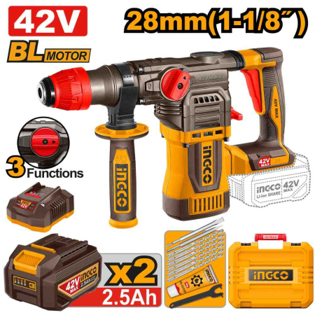 Cordless rotary hammer 42V Set - CRHLI422882E - INGCO