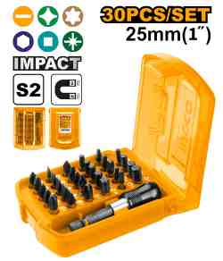 30 Pcs 25mm impact screwdriver bits set - AKSD68303 - INGCO