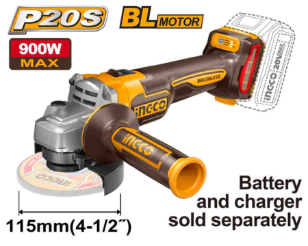 Cordless angle grinder - CAGLI21154 - INGCO