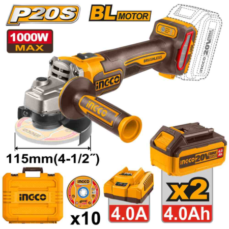 Cordless angle grinder - CAGLI271532E - INGCO