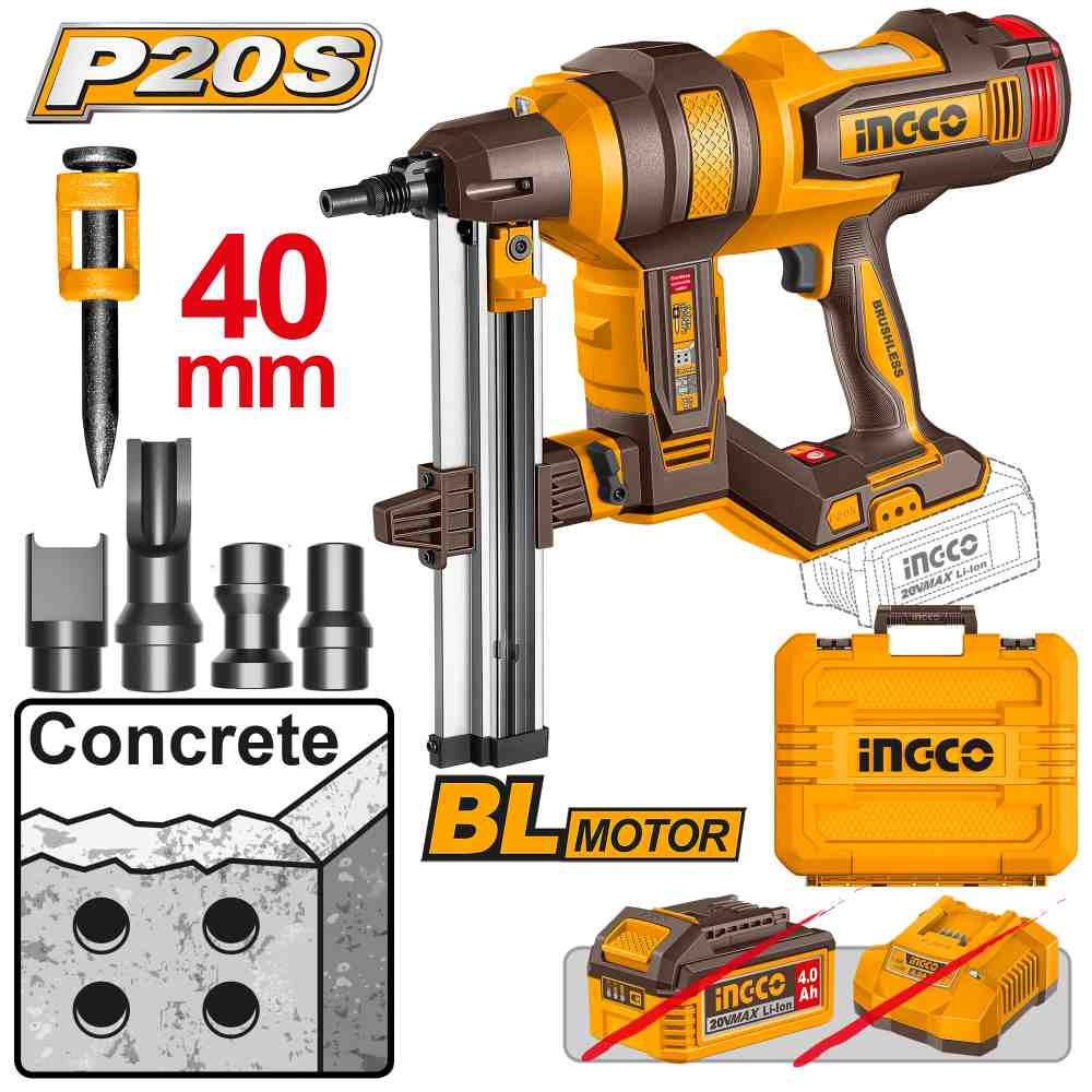 Cordless concrete nailer - CCNLI9005 - INGCO