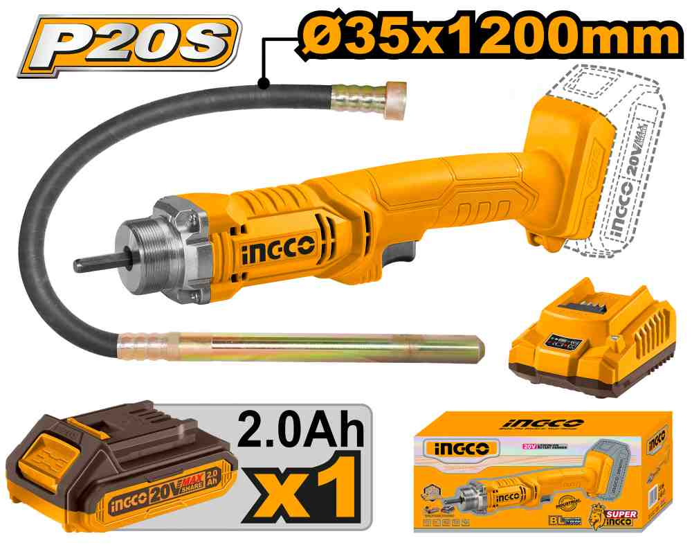 Cordless concrete vibrator - CCVLI2023011 - INGCO