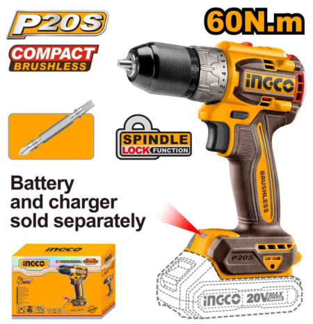 Compact Brushless Cordless Drill - CDLI206021 - INGCO