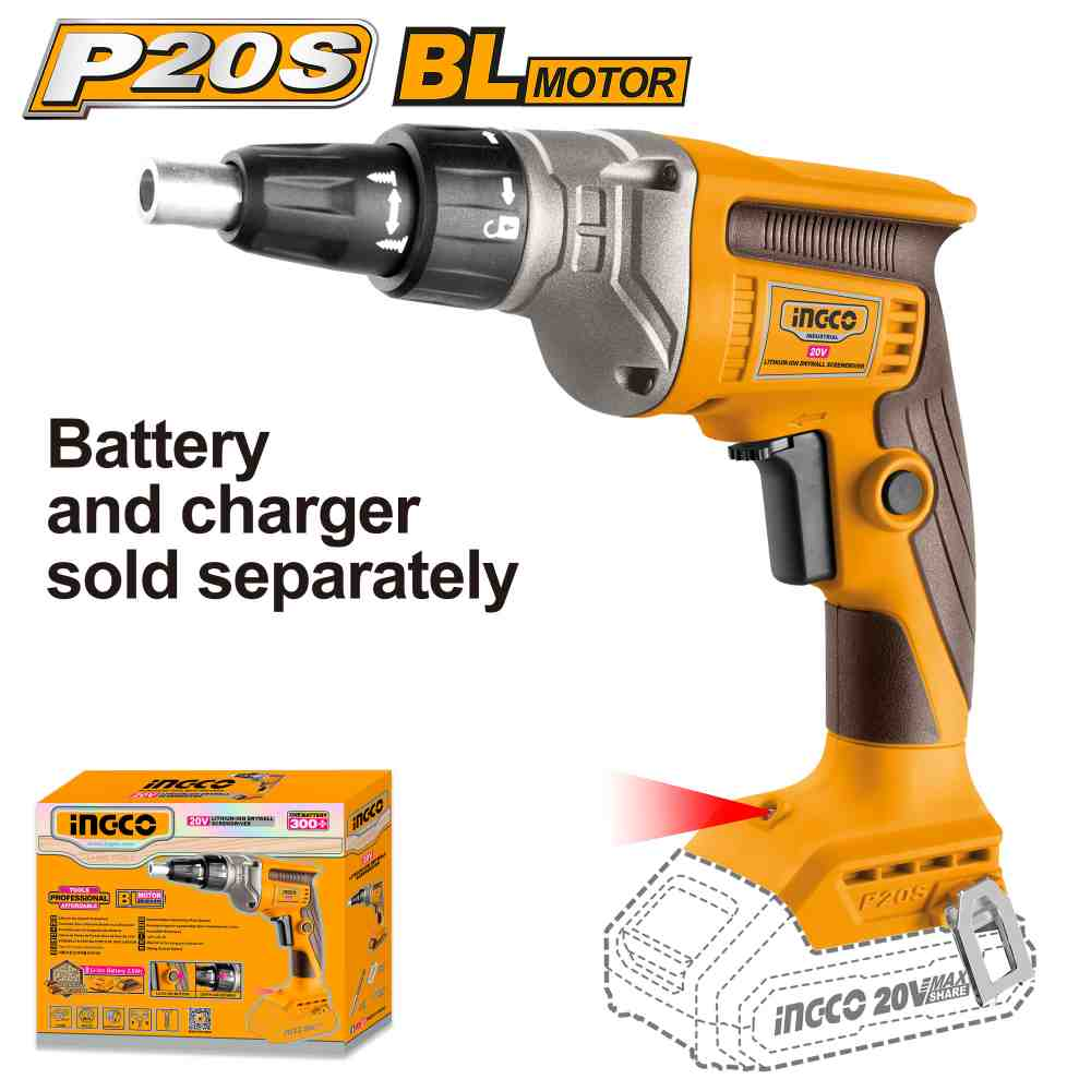 Cordless drywall screwdriver - CDSLI2042006 - INGCO