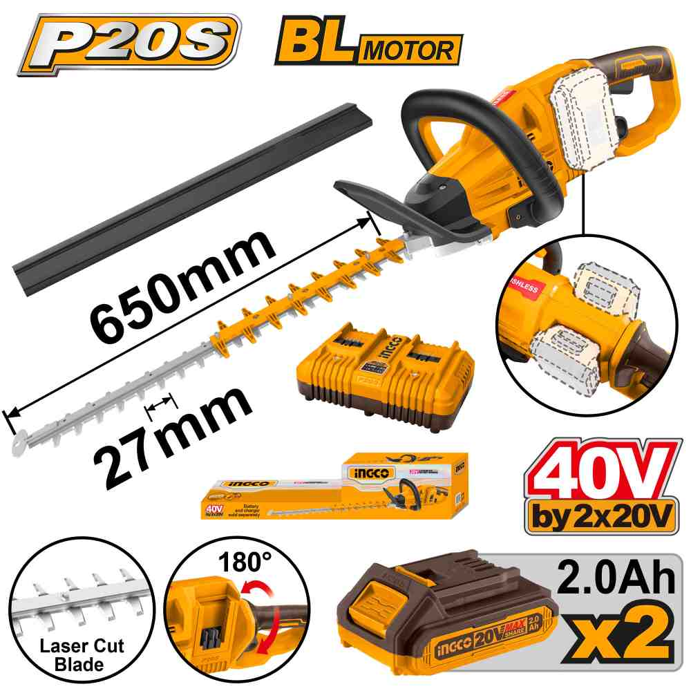 Cordless hedge trimmer - CHTLI400282 - INGCO